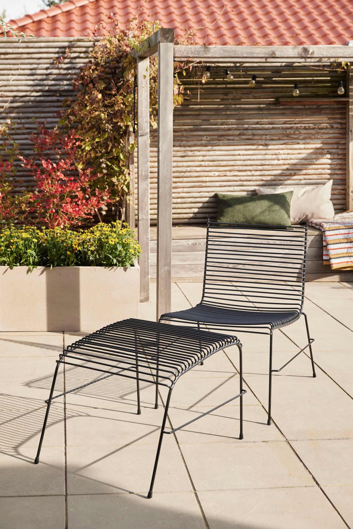 Hübsch Pavilion xadrez listrado ocre/multi -colorido