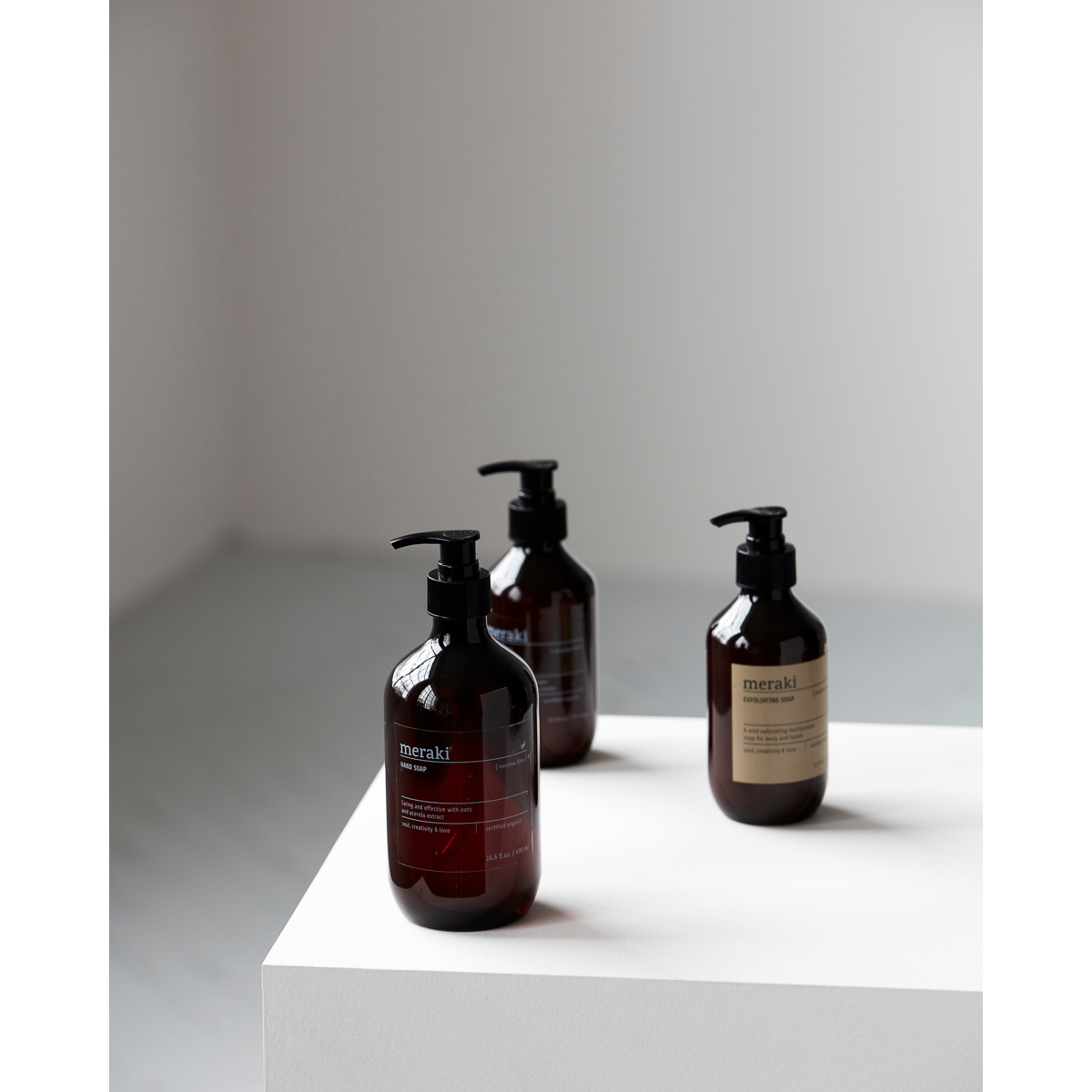 Sabão de mão, felicidade de prado, marrom