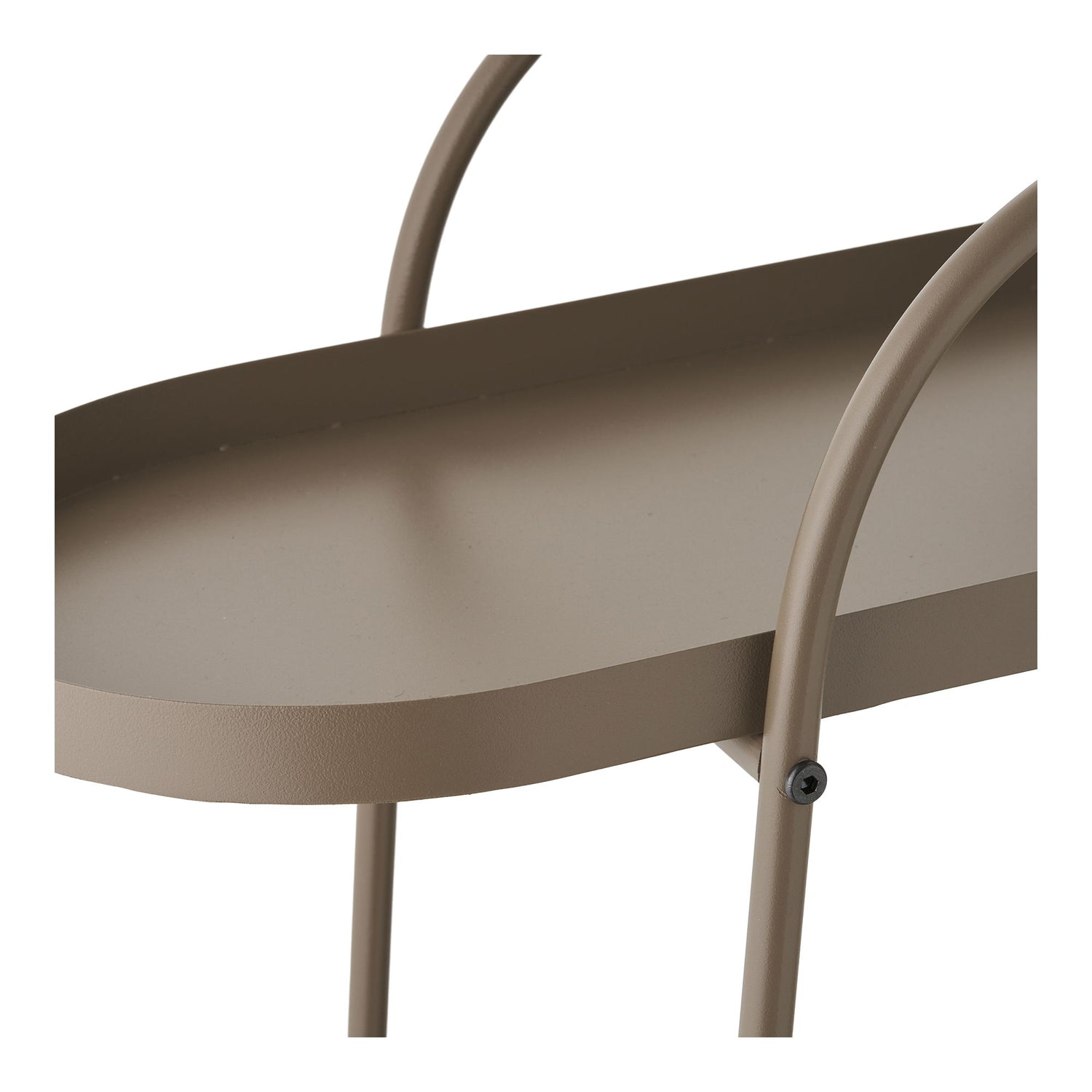 Carrinho de barra Empoli - Carrinho de barra, 2 prateleiras, aço, marrom 27,5x60x64 cm