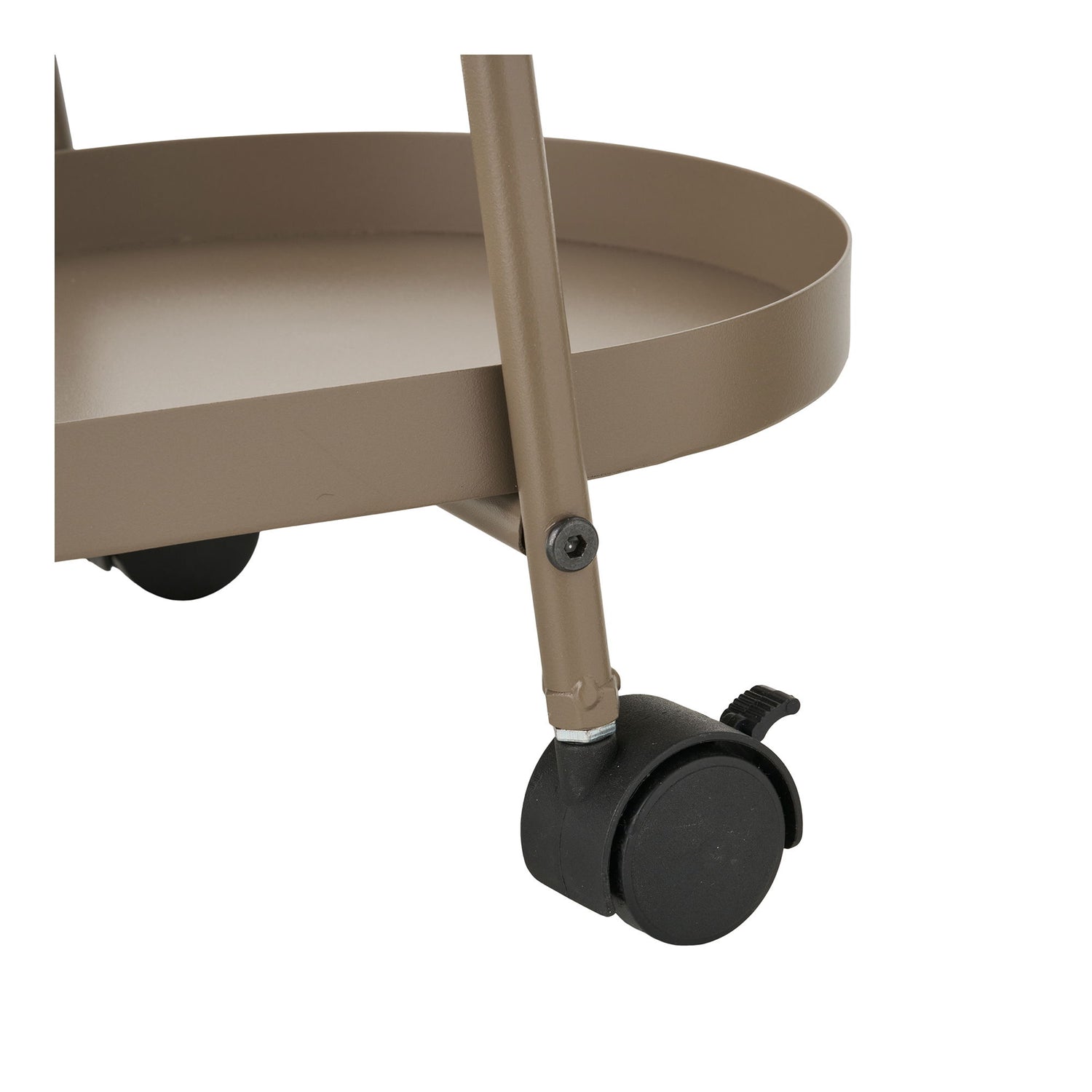 Carrinho de barra Empoli - Carrinho de barra, 2 prateleiras, aço, marrom 27,5x60x64 cm