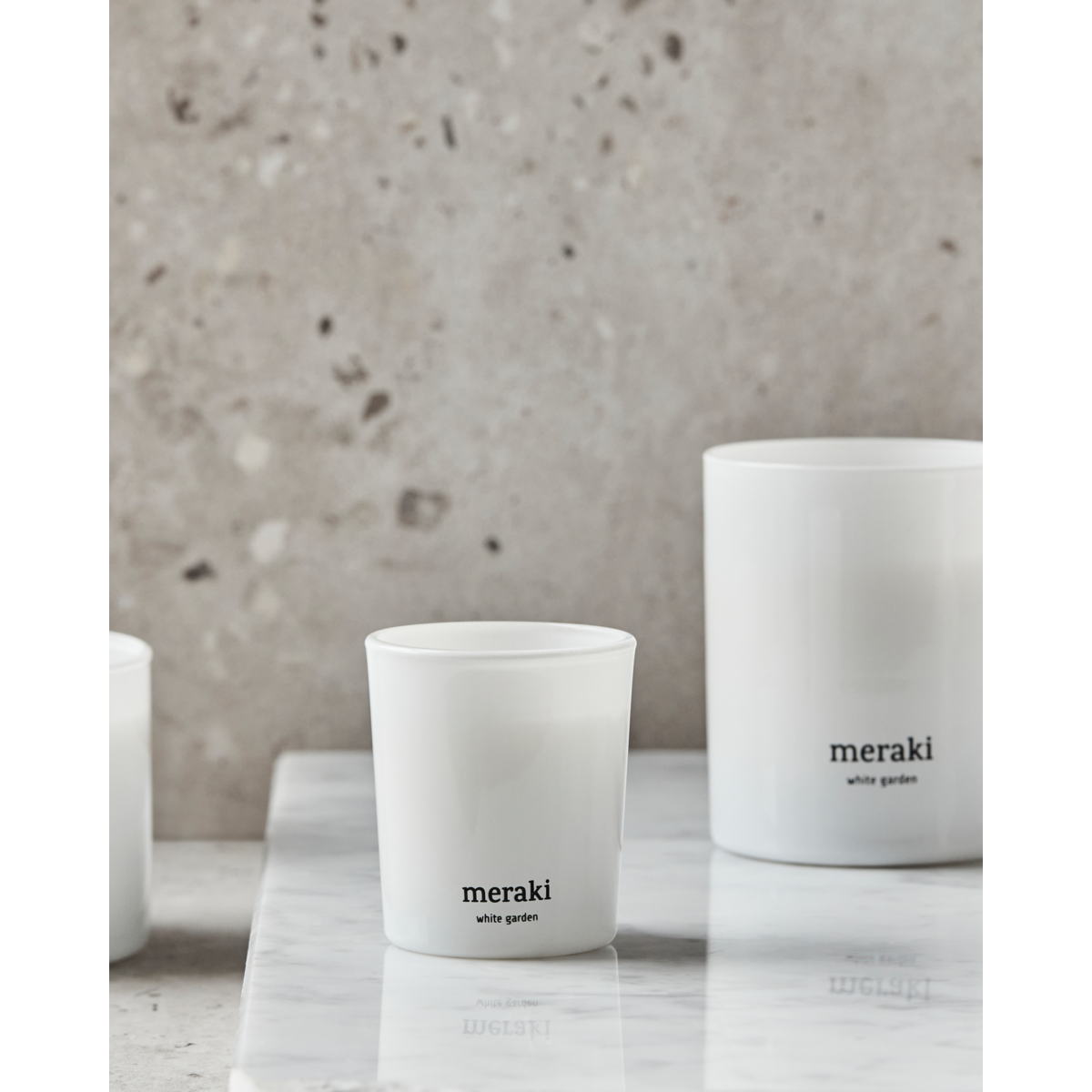 Velas perfumadas, jardim branco, branco