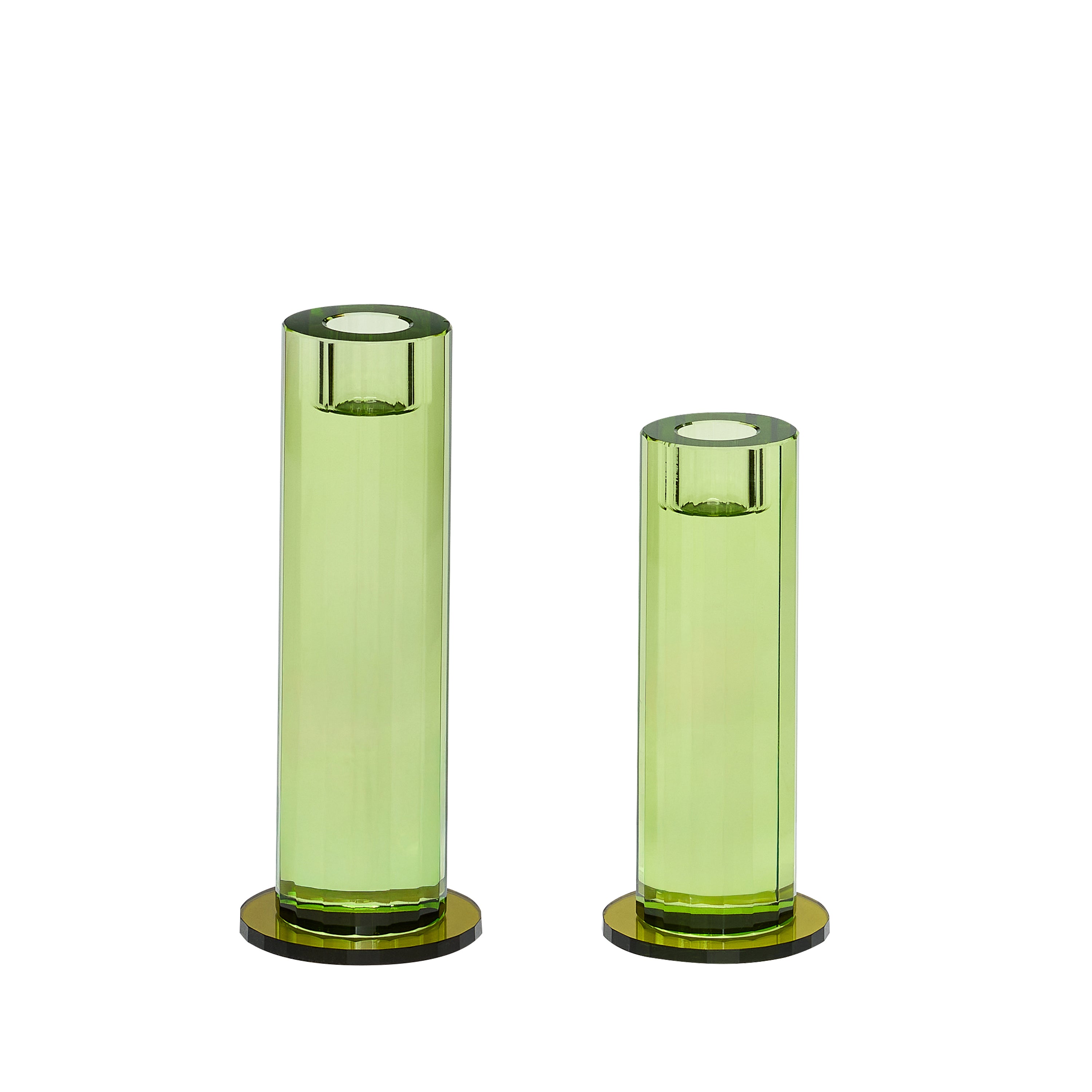 Castiçal Corte Verde (conjunto de 2) - ø7xh16cm, ø7xh18cm