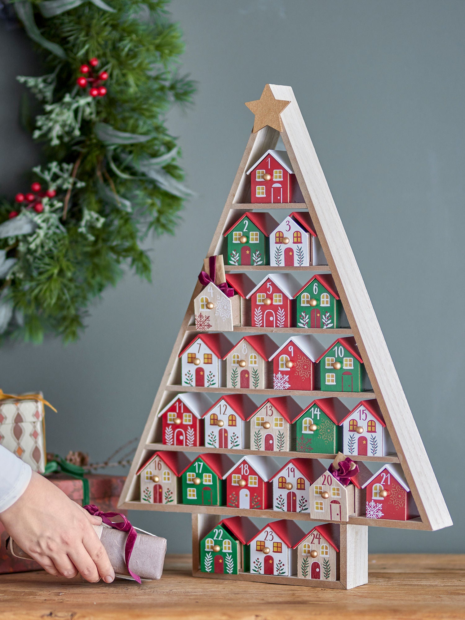 Calendário de Bloomingville Calvin, vermelho, MDF