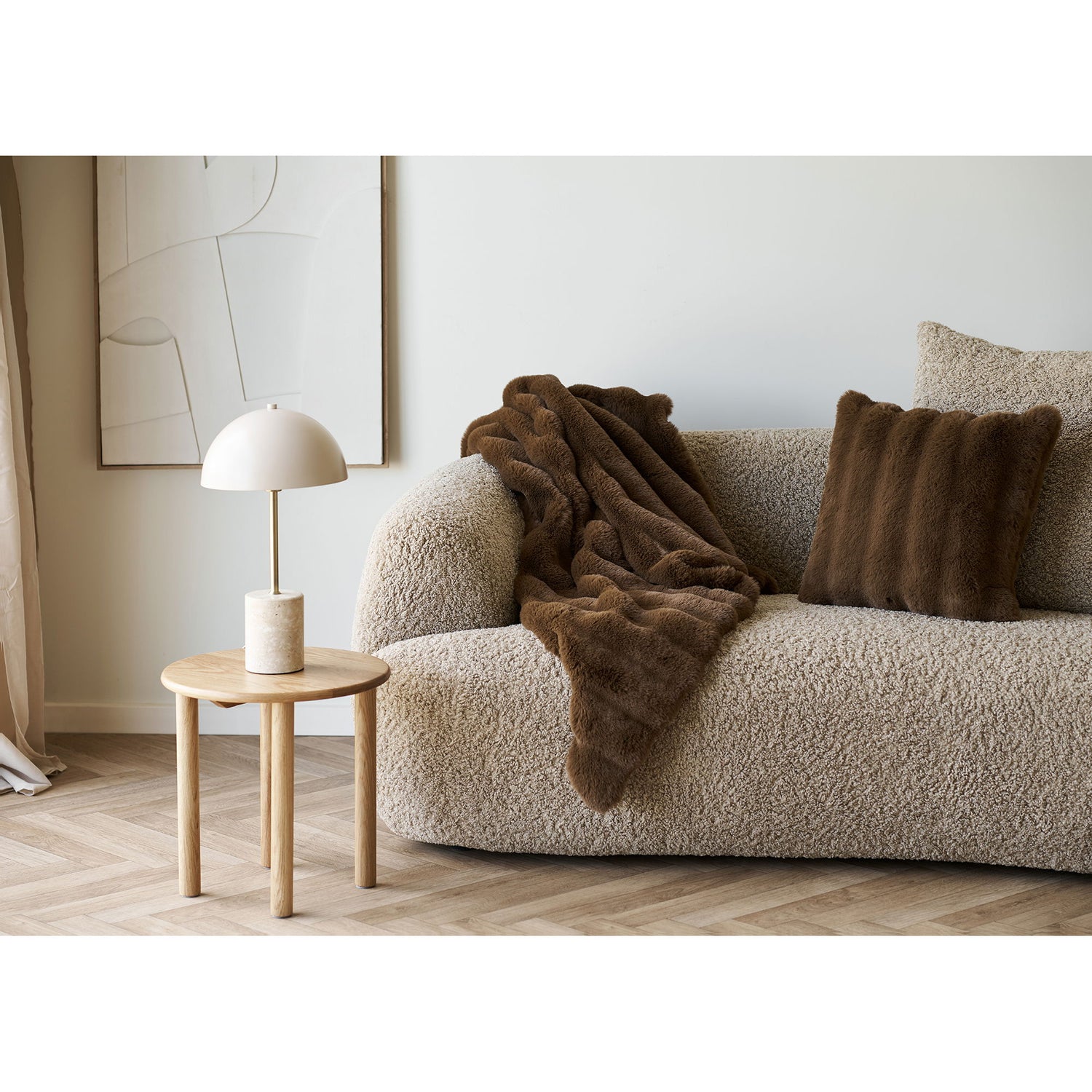 Pillow Galena - travesseiro, pêlo de imitação, marrom 45x45 cm