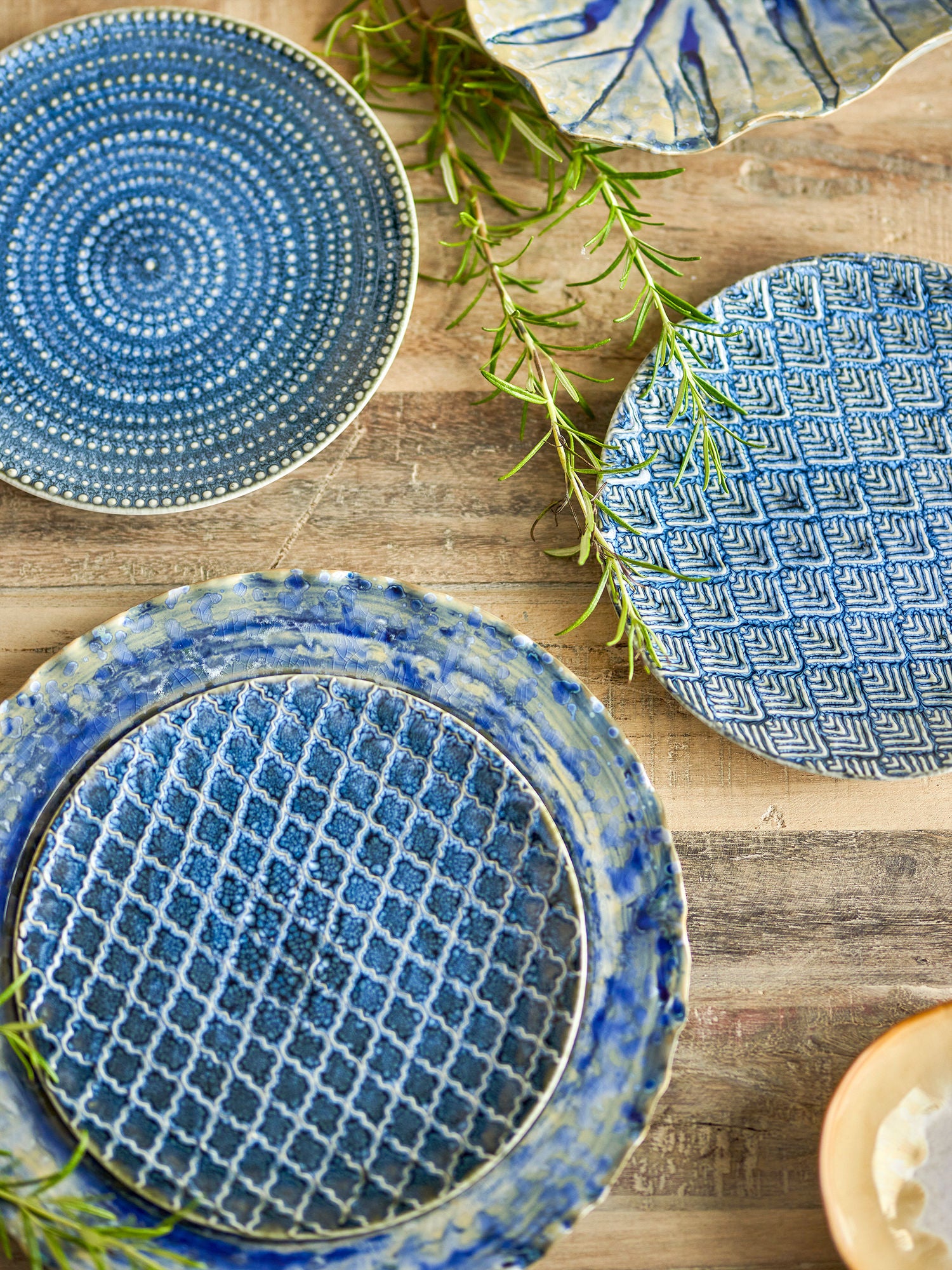 Coleção criativa Elanor Plate, azul, grés