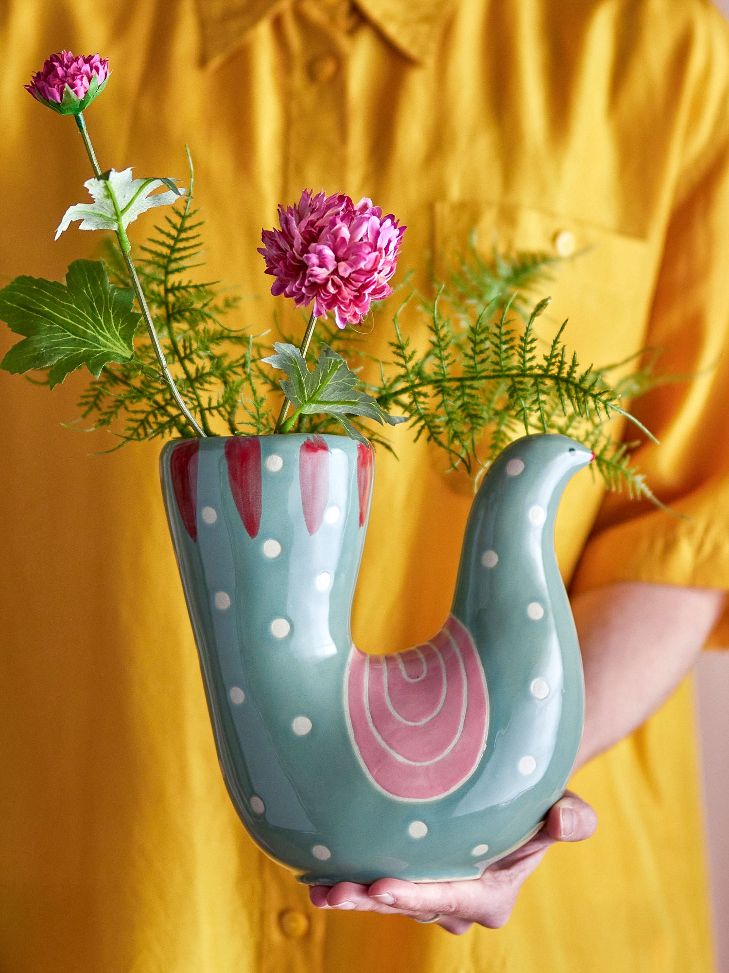Vaso Trudy Bloomingville, verde, grés