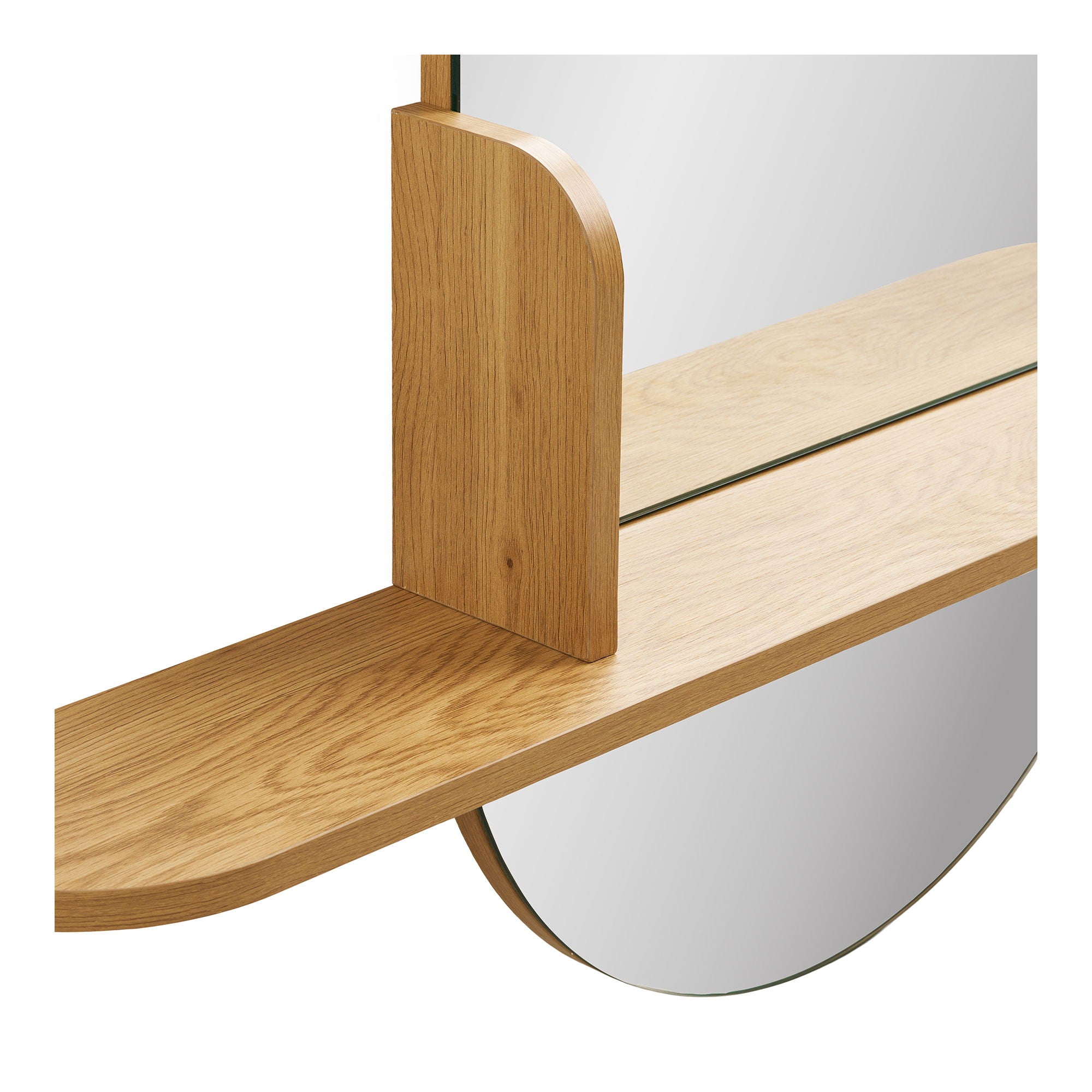 Barco Mirror com prateleira - espelho com prateleira, Oak Look 92x15x94.5 cm