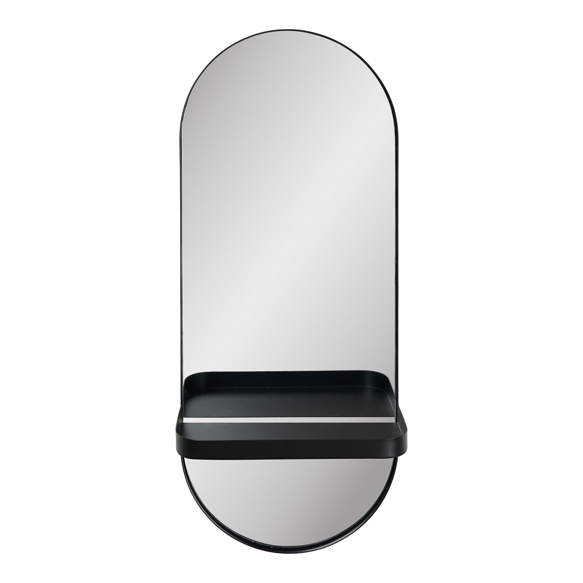 Olbia Mirror - Olbia Mirror, prateleira de metal, metal, preto 25x12x60 cm