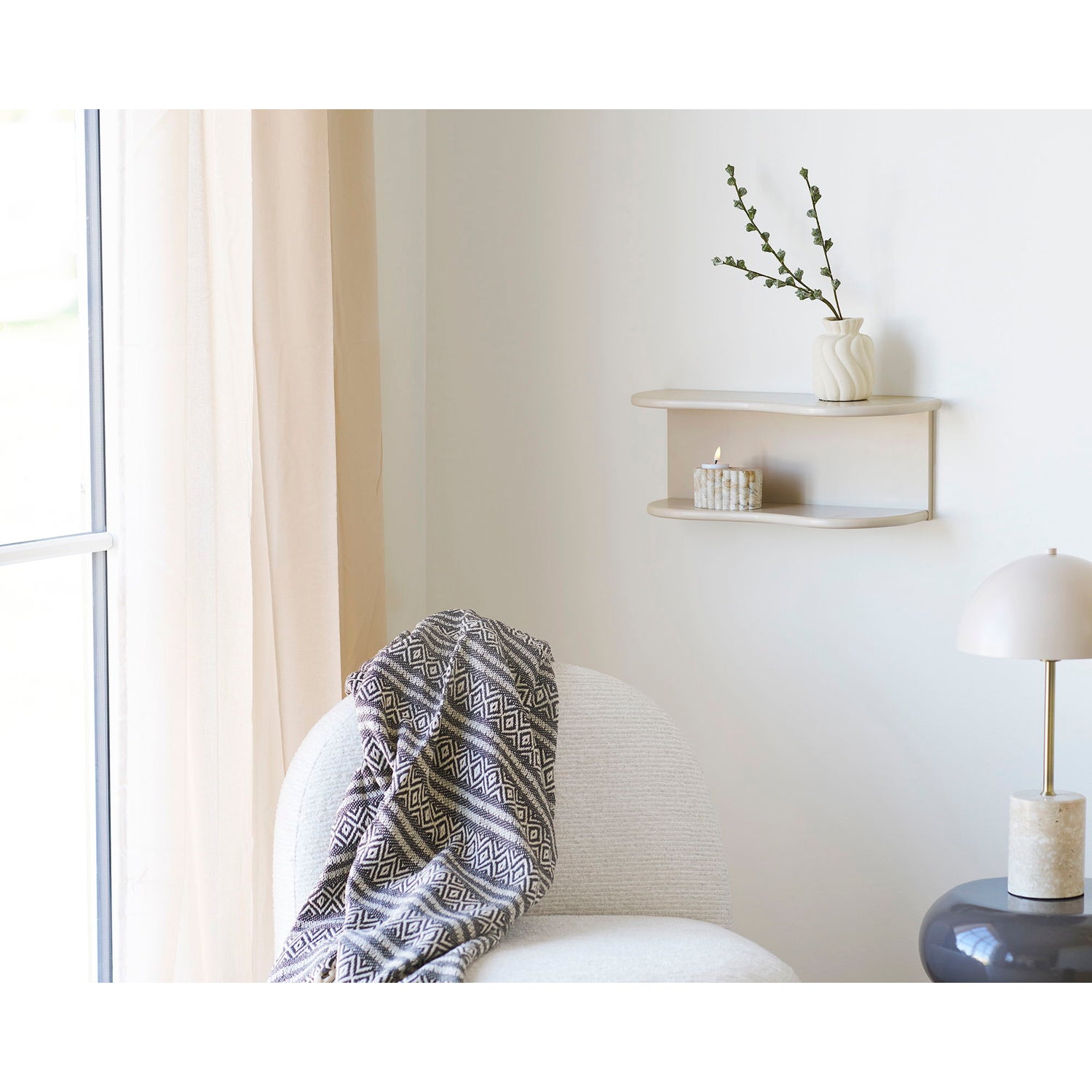 Prateleira de parede Botta - prateleira de parede, bege 44x17.5x18 cm