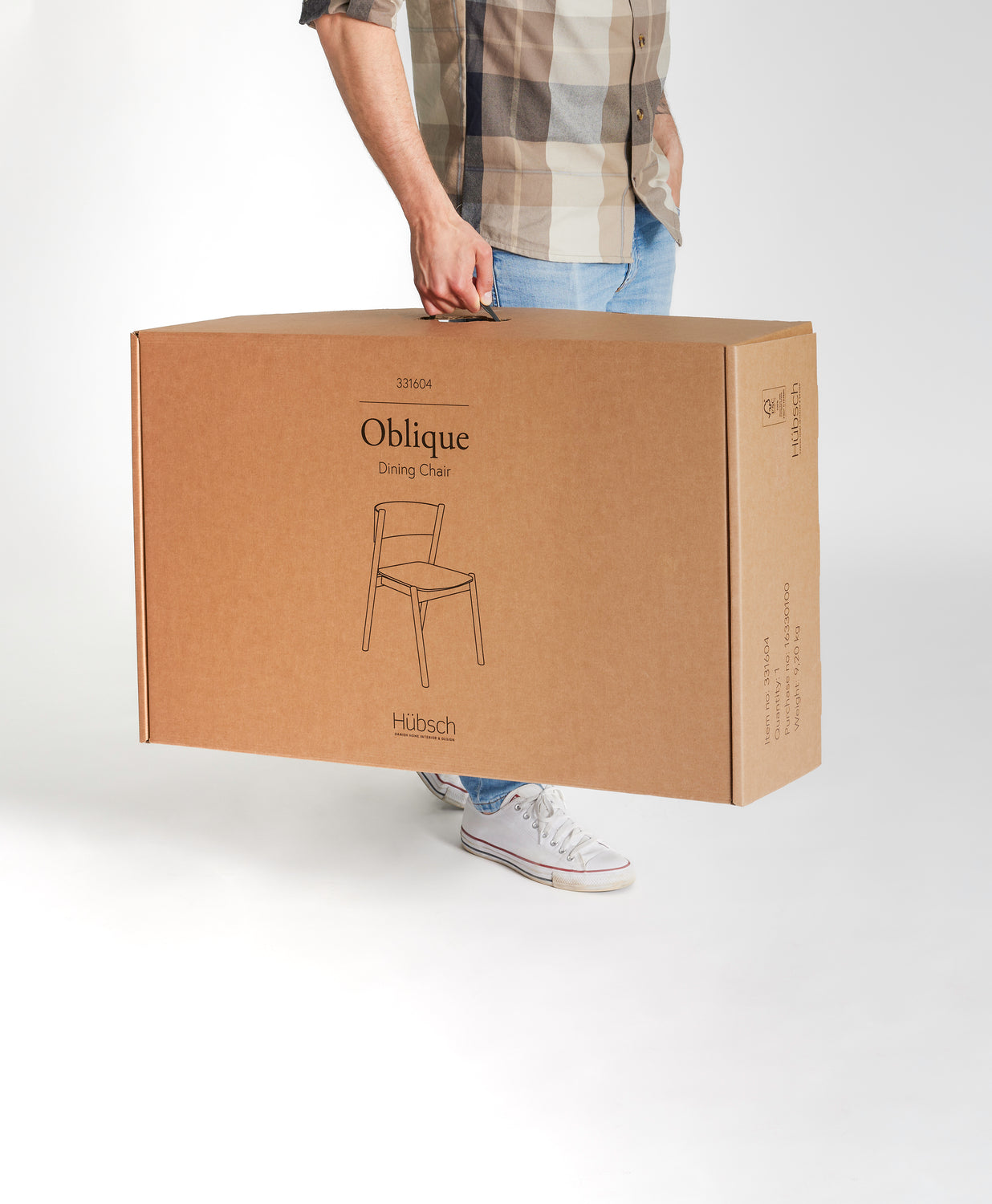 Cadeira de jantar oblíqua preta - 55x51xh80cm