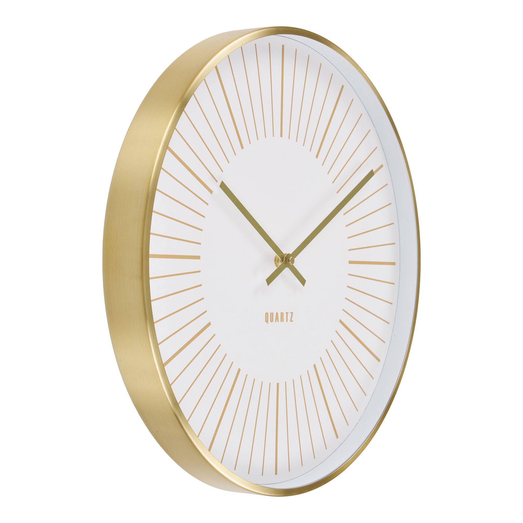 Relógio de parede, alumínio, ouro, silencioso<br>Ø40 cm