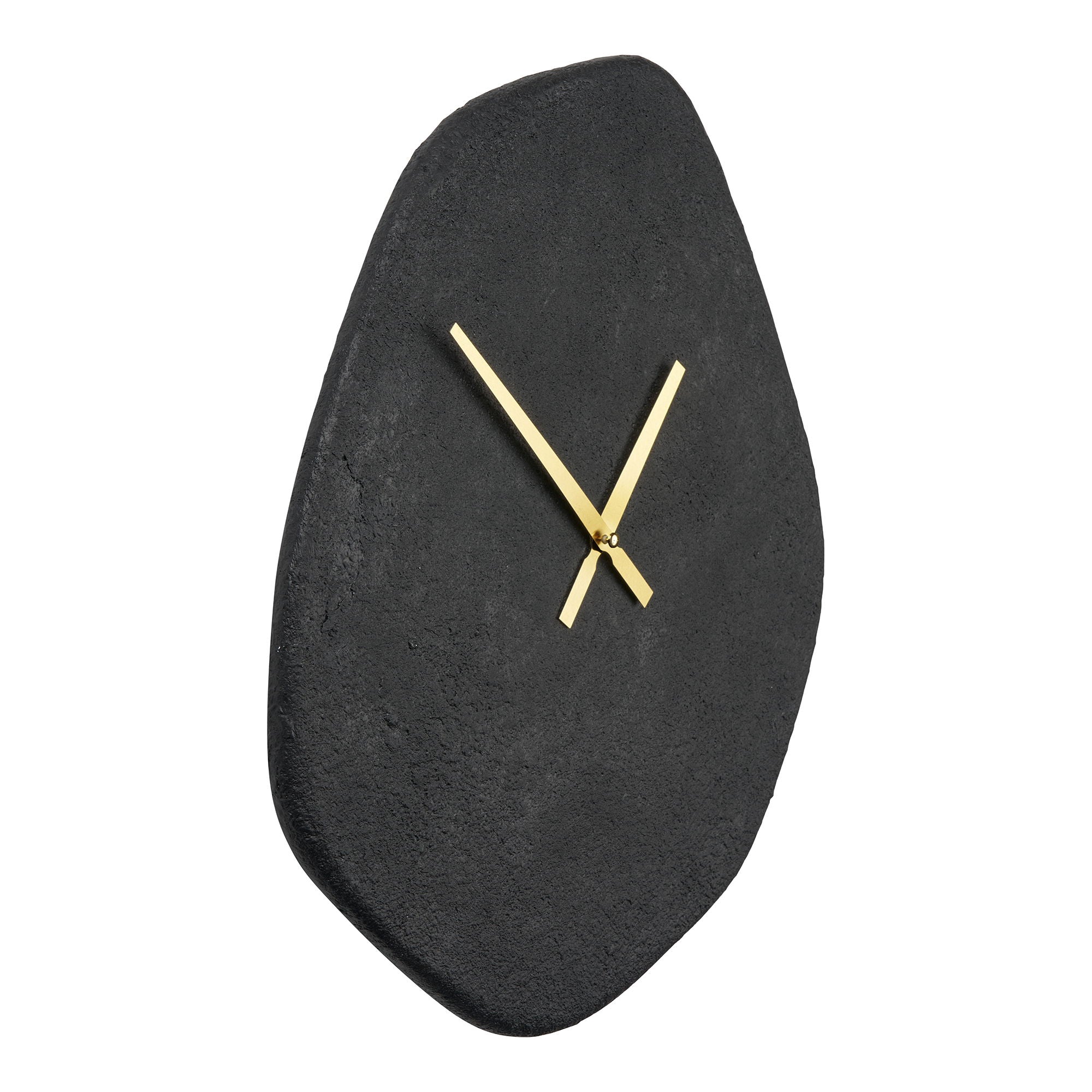 Relógio de parede de Viena - relógio de parede, forma orgânica, cimento, preto, silencioso 38x45 cm