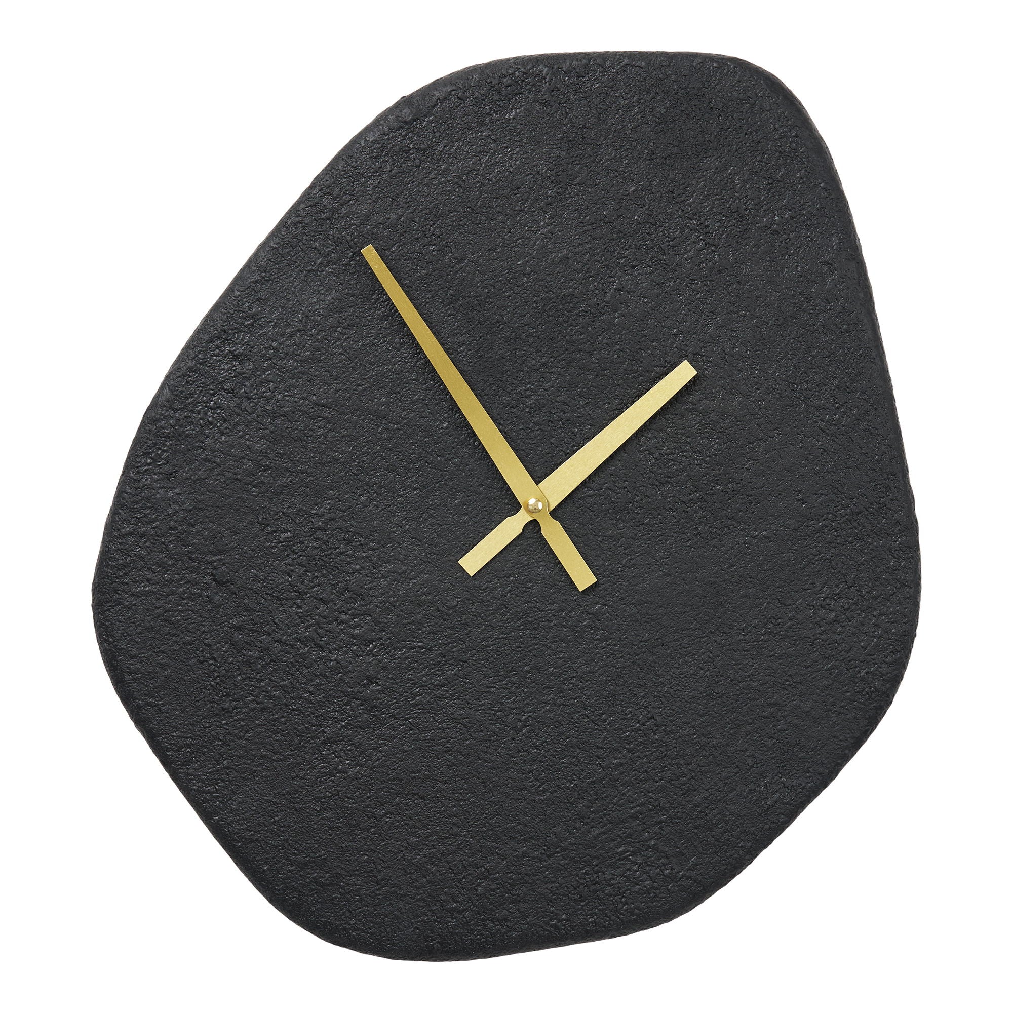Relógio de parede de Viena - relógio de parede, forma orgânica, cimento, preto, silencioso 38x45 cm
