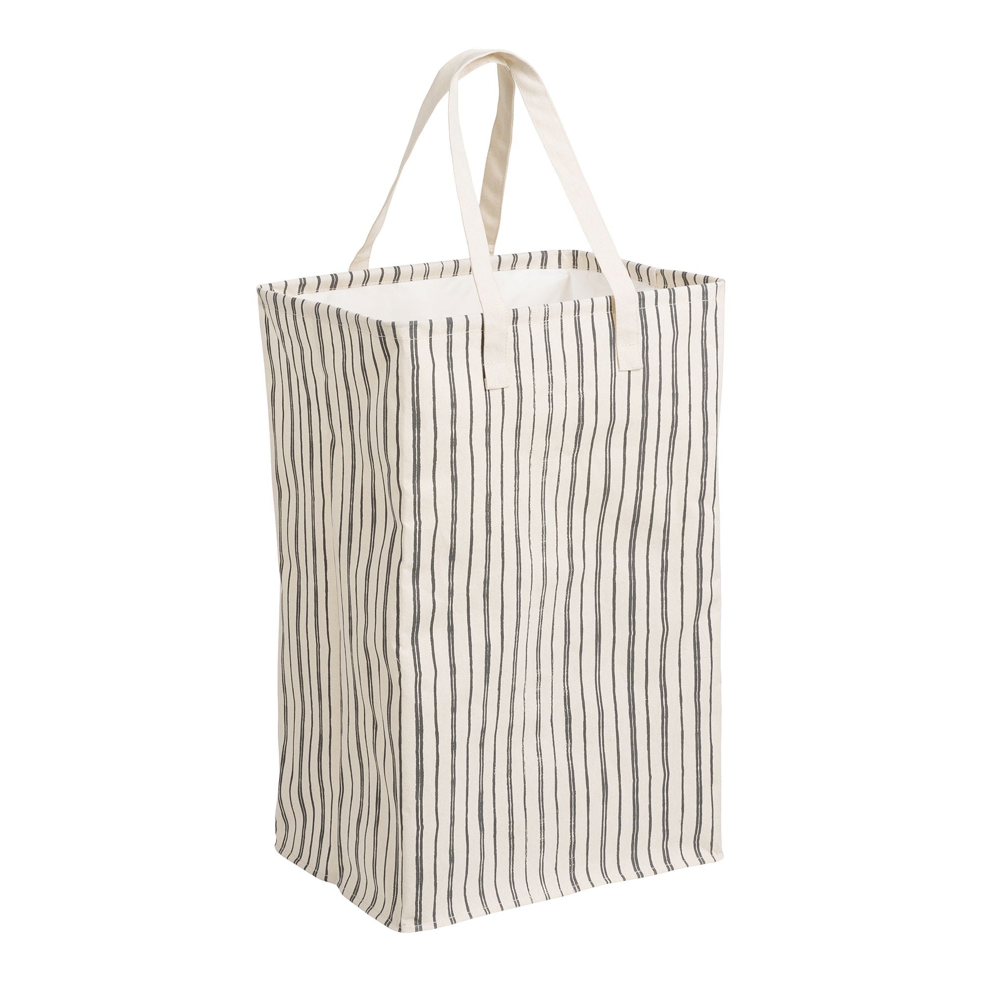 Cesta de lavanderia Argos - cesta de lavanderia, tecido, bege/preto 38x28x58 cm
