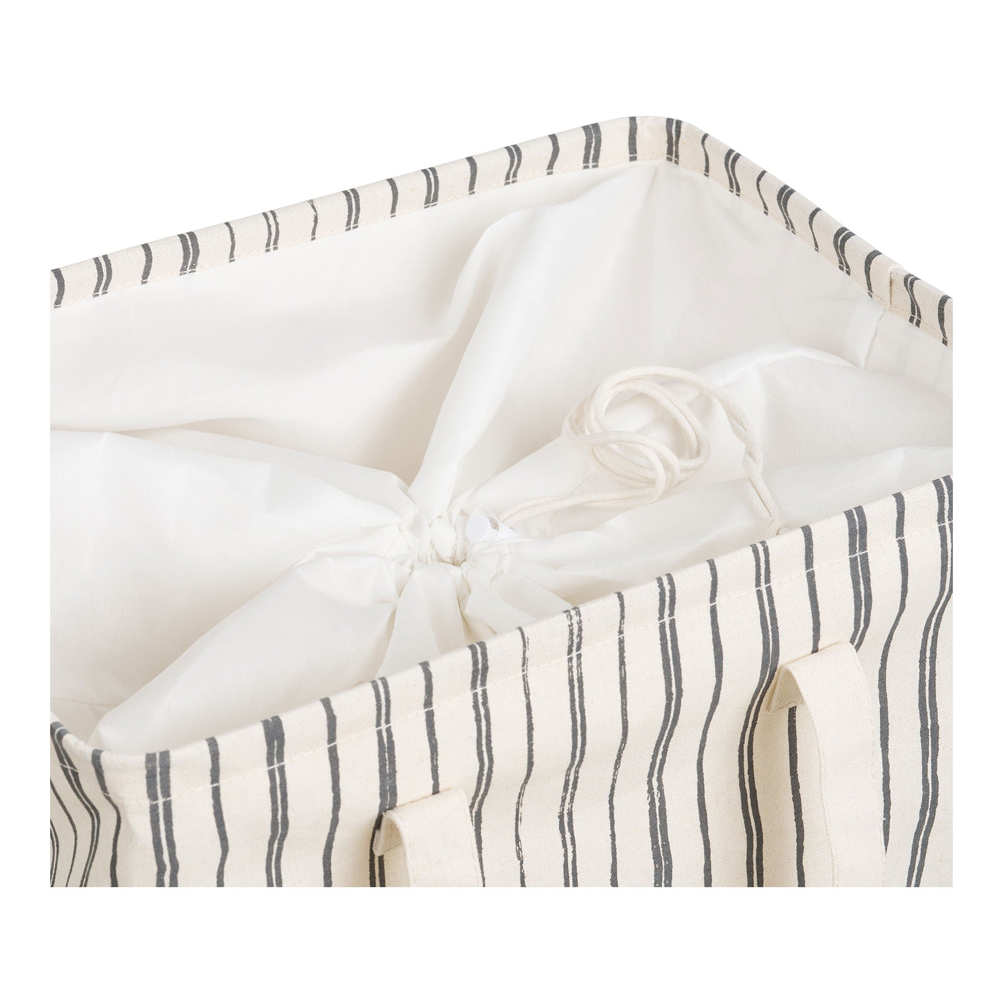 Cesta de lavanderia Argos - cesta de lavanderia, tecido, bege/preto 38x28x58 cm