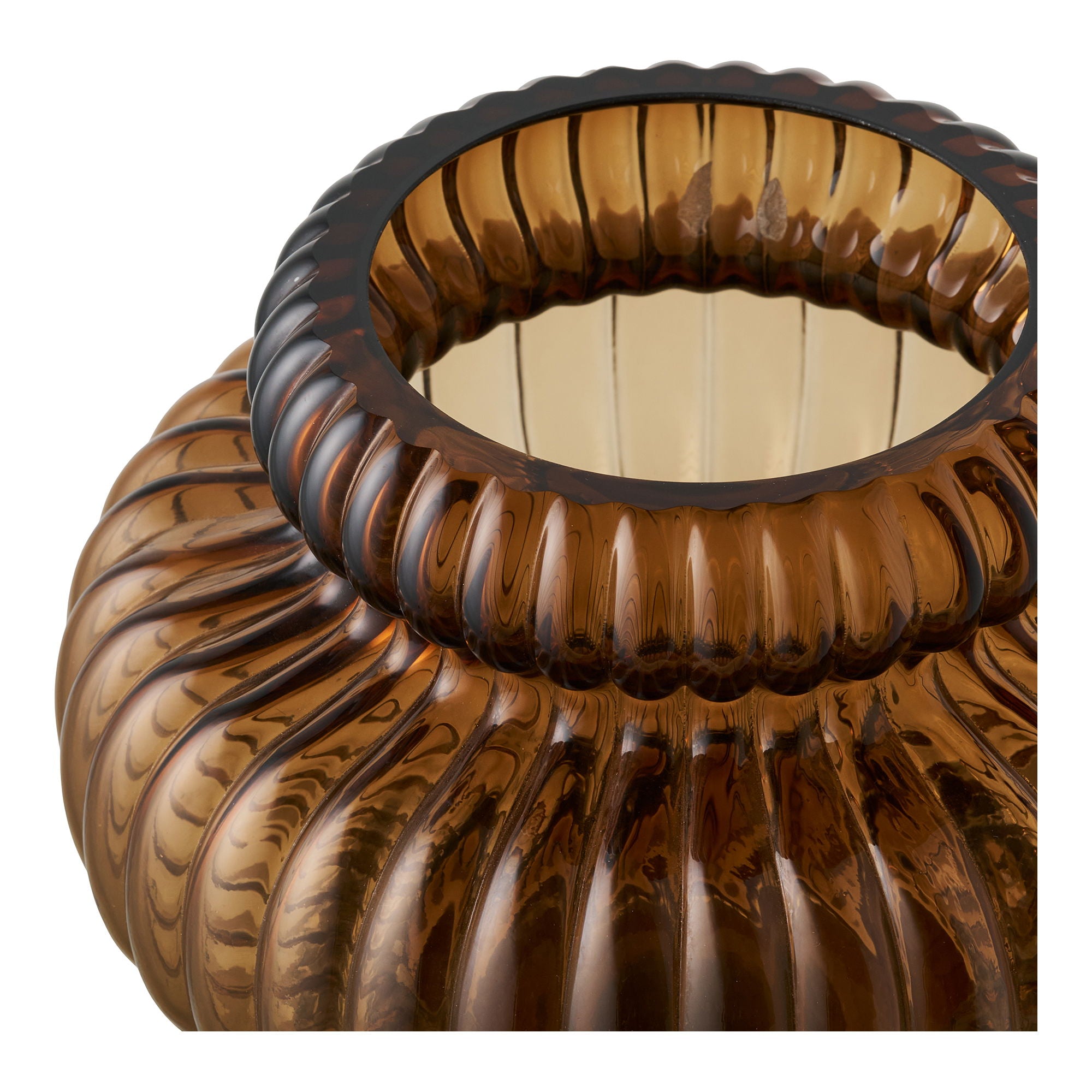 Vaso - vaso, vidro bocado, marrom fumado Ø20x16 cm