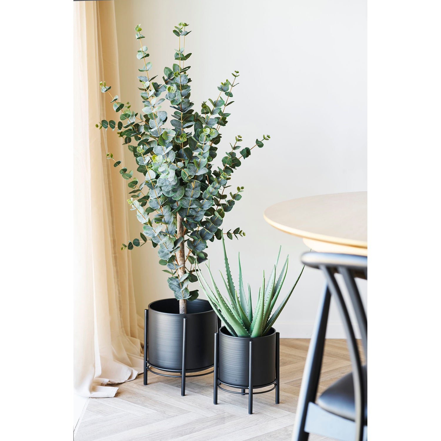 Pote de ervas - panela de ervas, aço, conjunto preto de 2