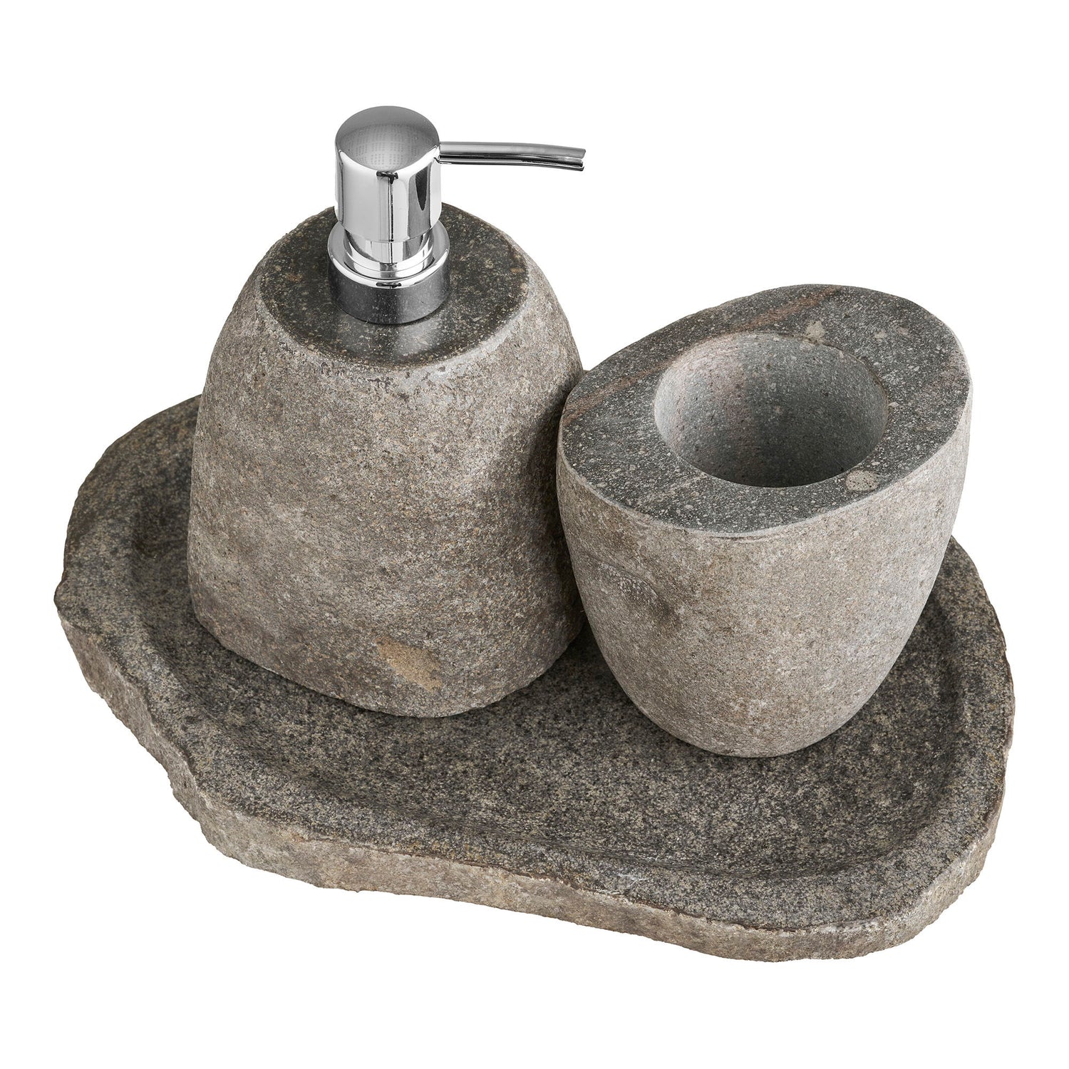 Conjunto de banheiro Gara - Conjunto de banheiro, caixas de armazenamento, dispensador de sabão, traseiro