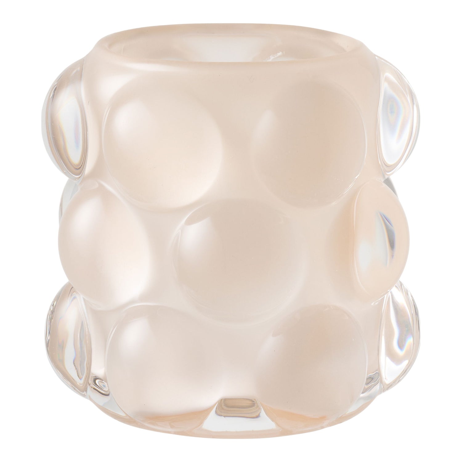 Candlestick - Candlestick, vidro, conjunto bege/verde de 2