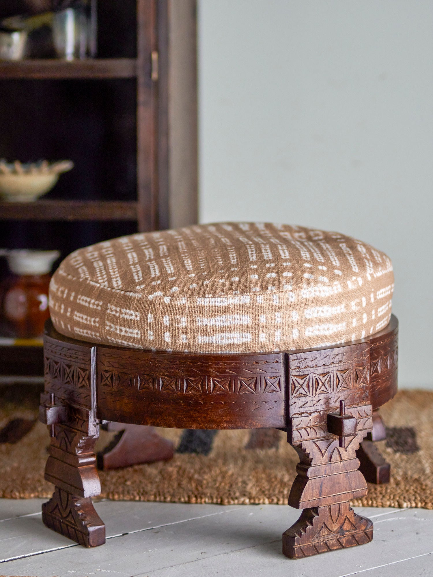 Coleção criativa Paloma Stool, Brown, Mango