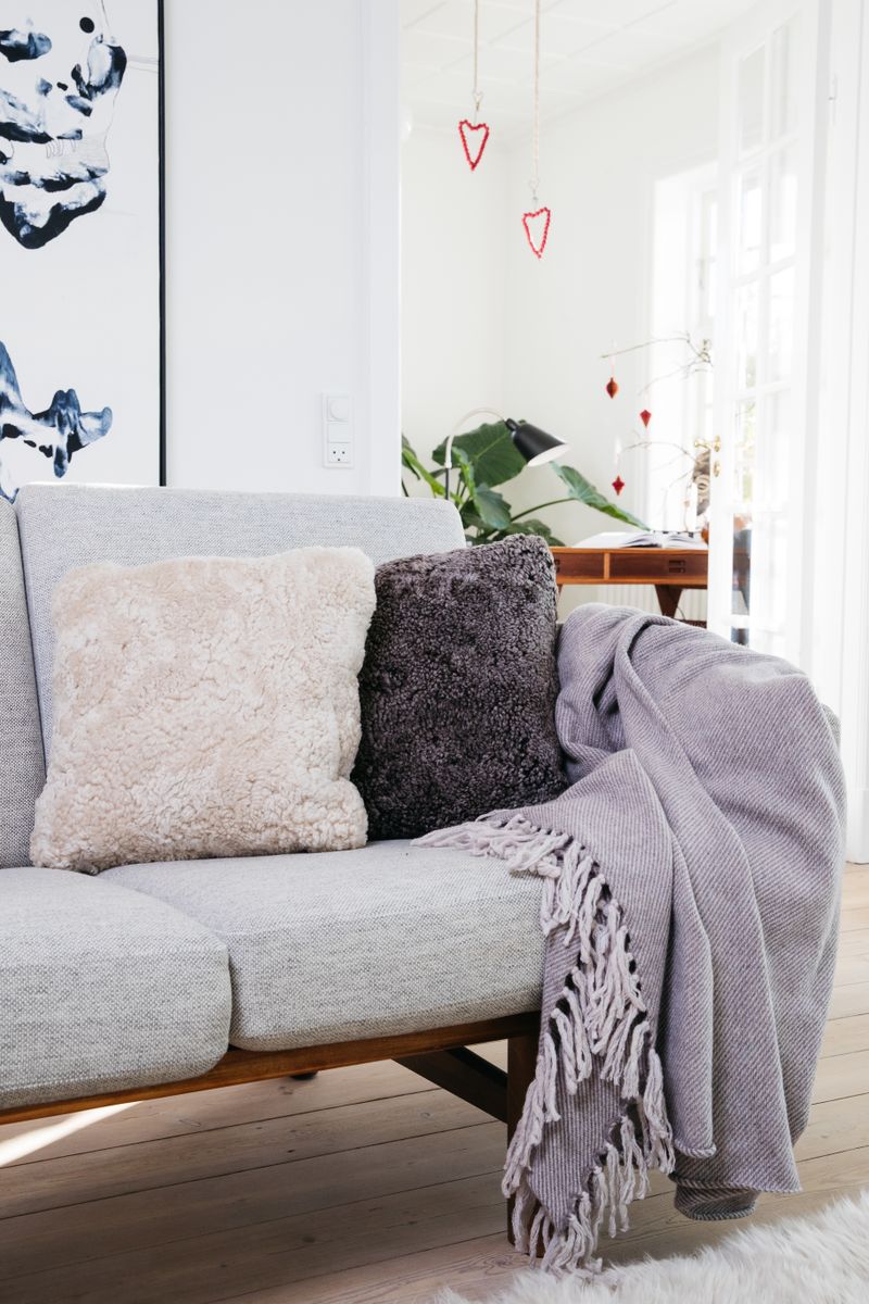 Almofada de pele de cordeiro | Pêlo curto | Nova Zelândia | Dupla Face | 40x40cm