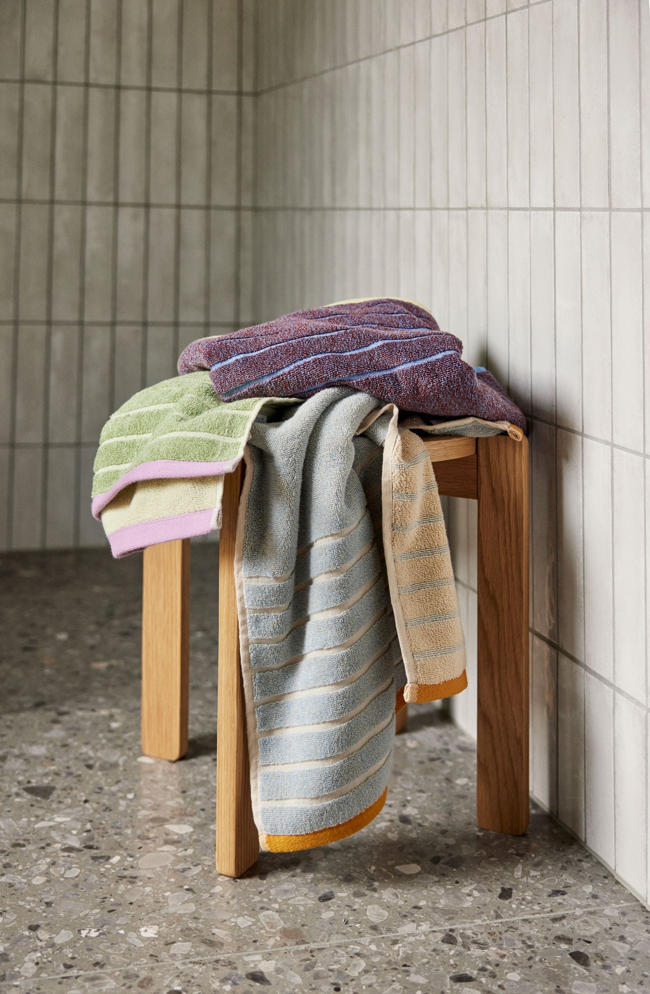 Hübsch Promenade Towel Small Blue/True