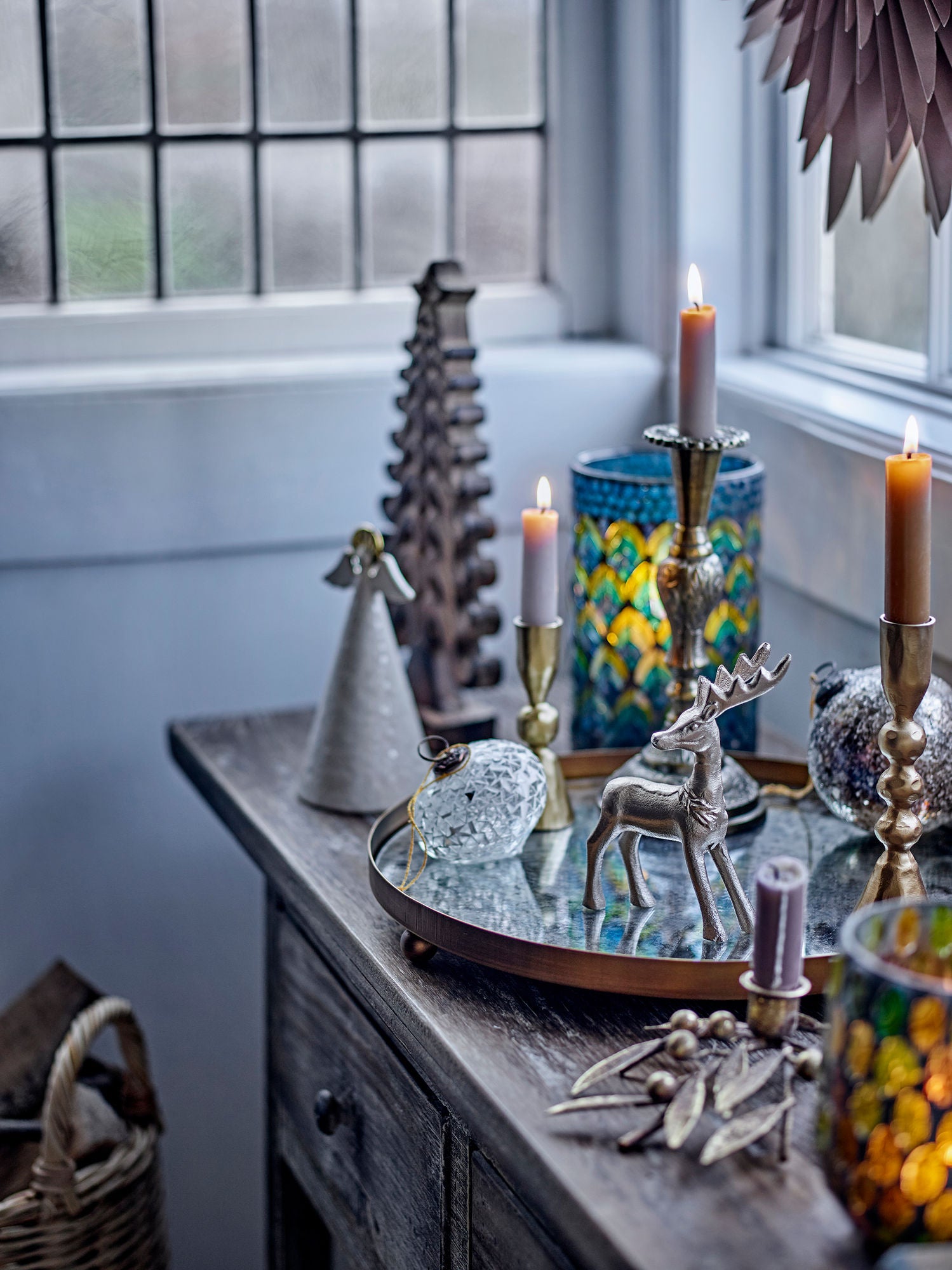 Fad da geleira de Bloomingville, ouro, metal, vidro