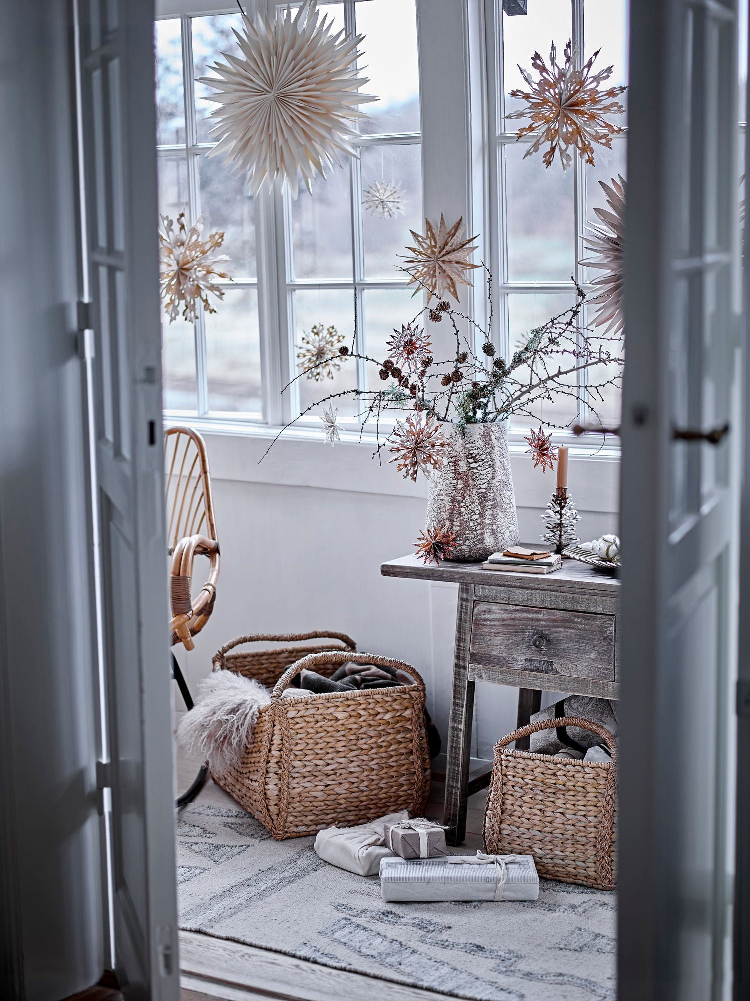 Ornamento de Estrela de Bloomingville, Natureza, FSC® Mix, Paper