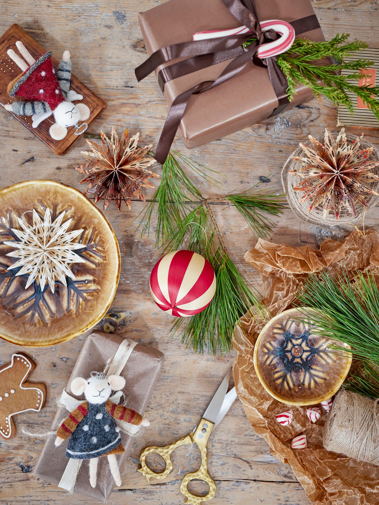Ornamento de Estrela de Bloomingville, Natureza, FSC® Mix, Paper