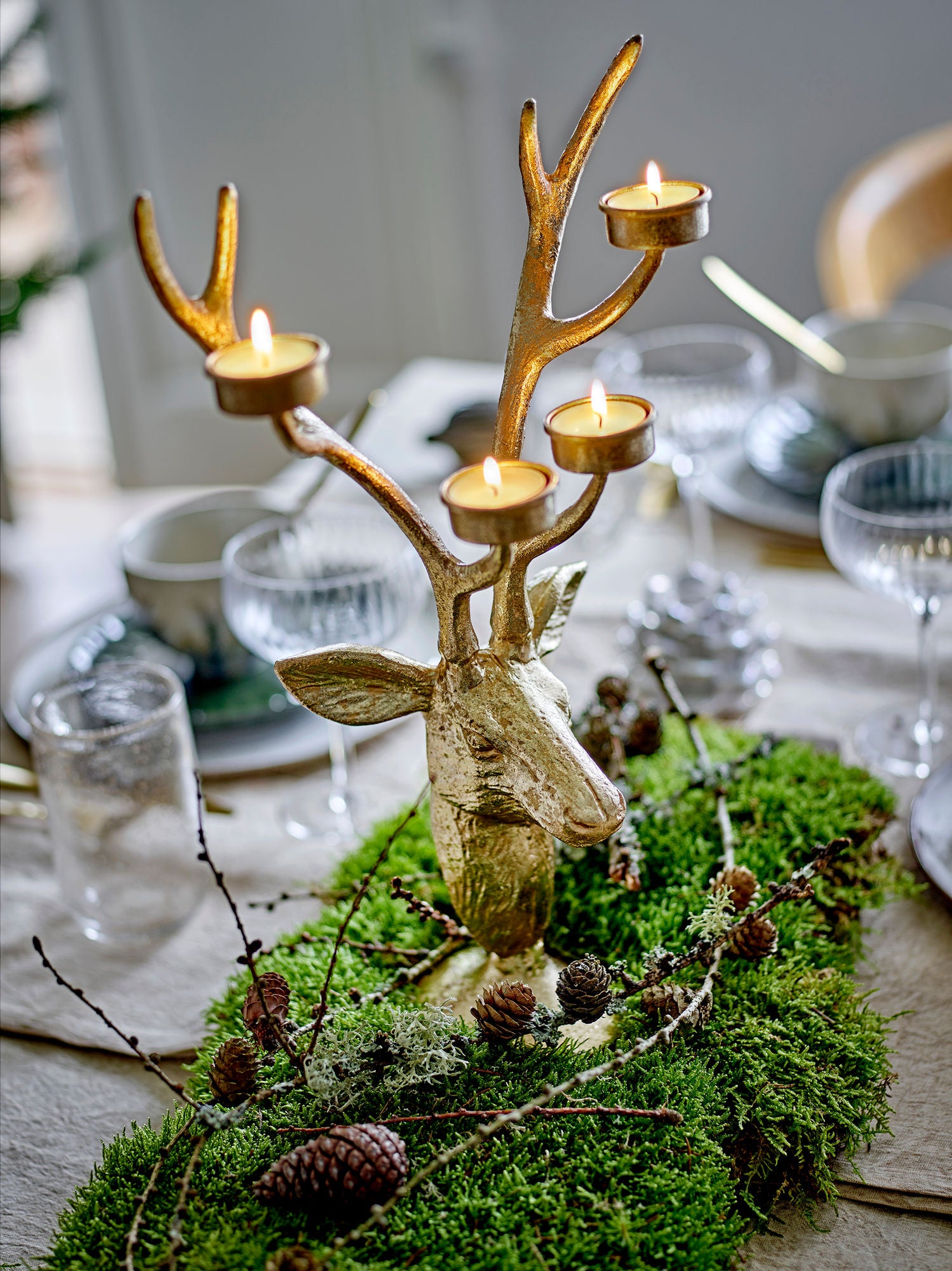 Bloomingville Kanei FyrfadStage, ouro, metal