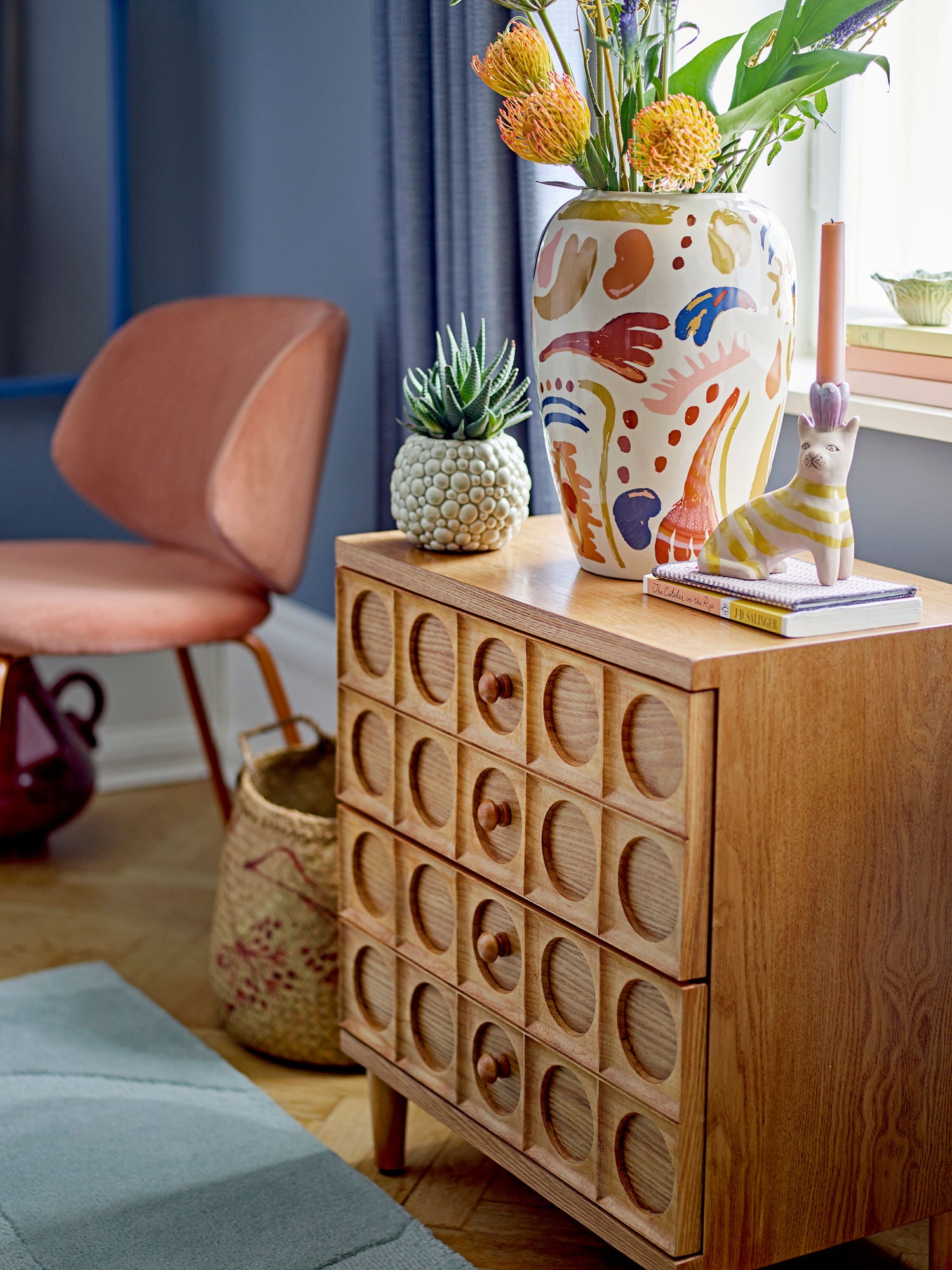 Vaso Bloomingville Horus, Laranja, Grés