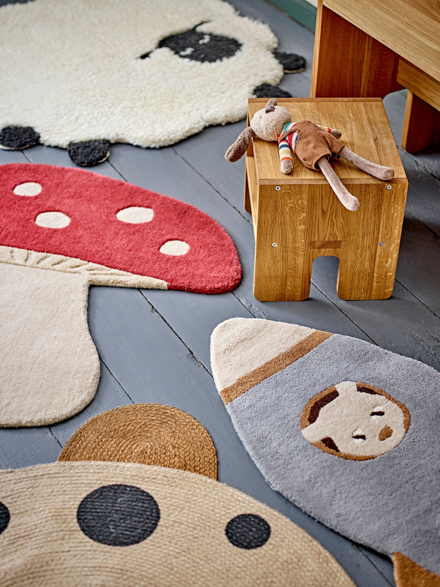 Bloomingville Mini Dolly Rug, branco, lã