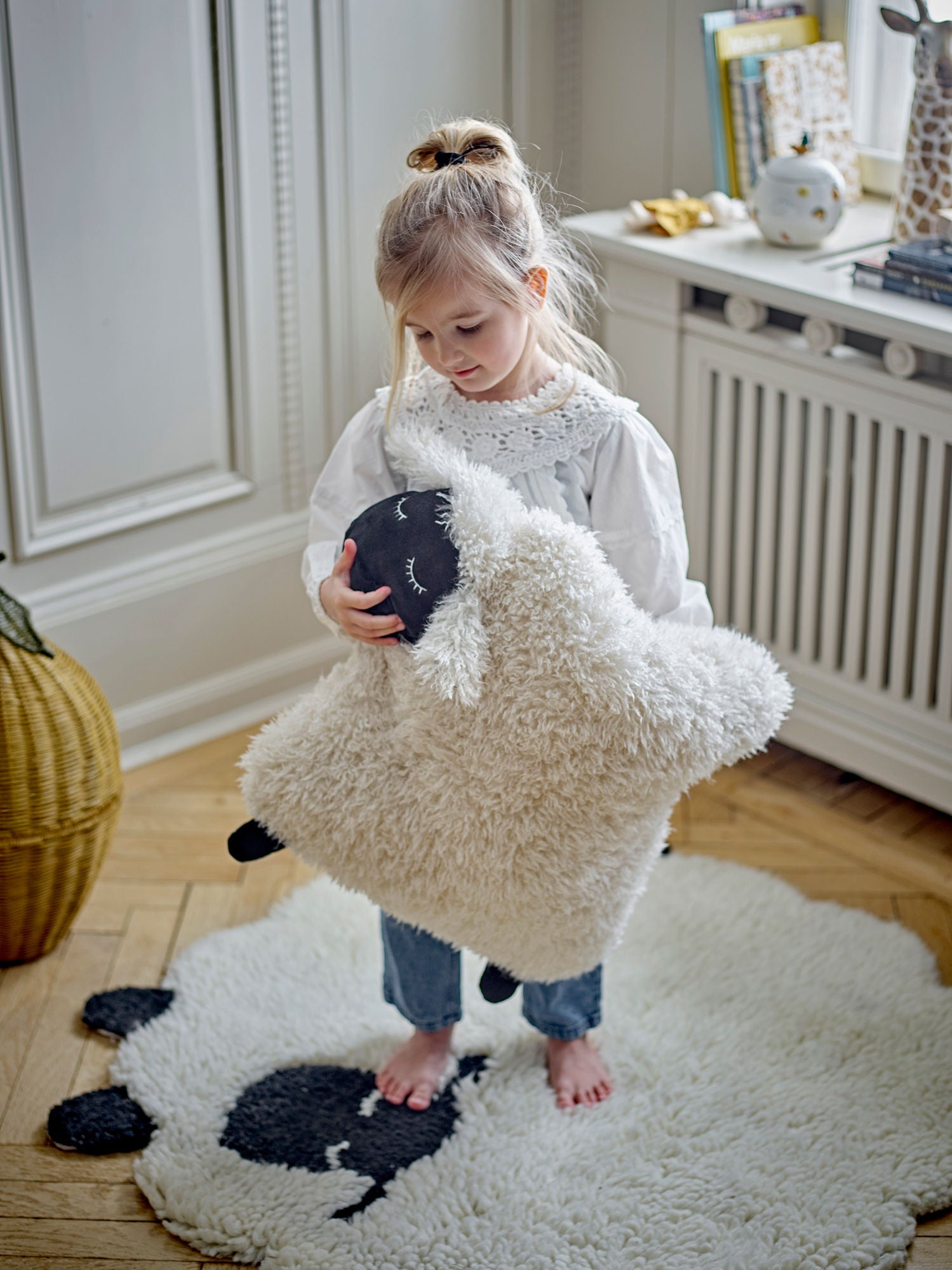 Bloomingville Mini Dolly Rug, branco, lã
