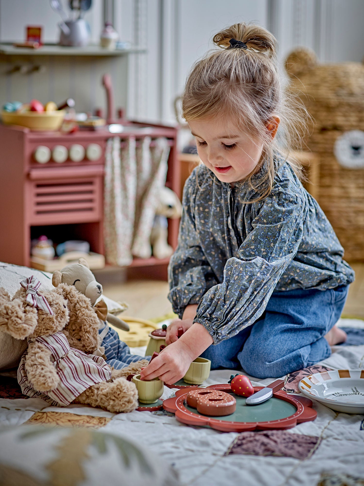 Bloomingville Mini Bette Toys, Kitchen Conjunto, Brown, FSC®100%, MDF