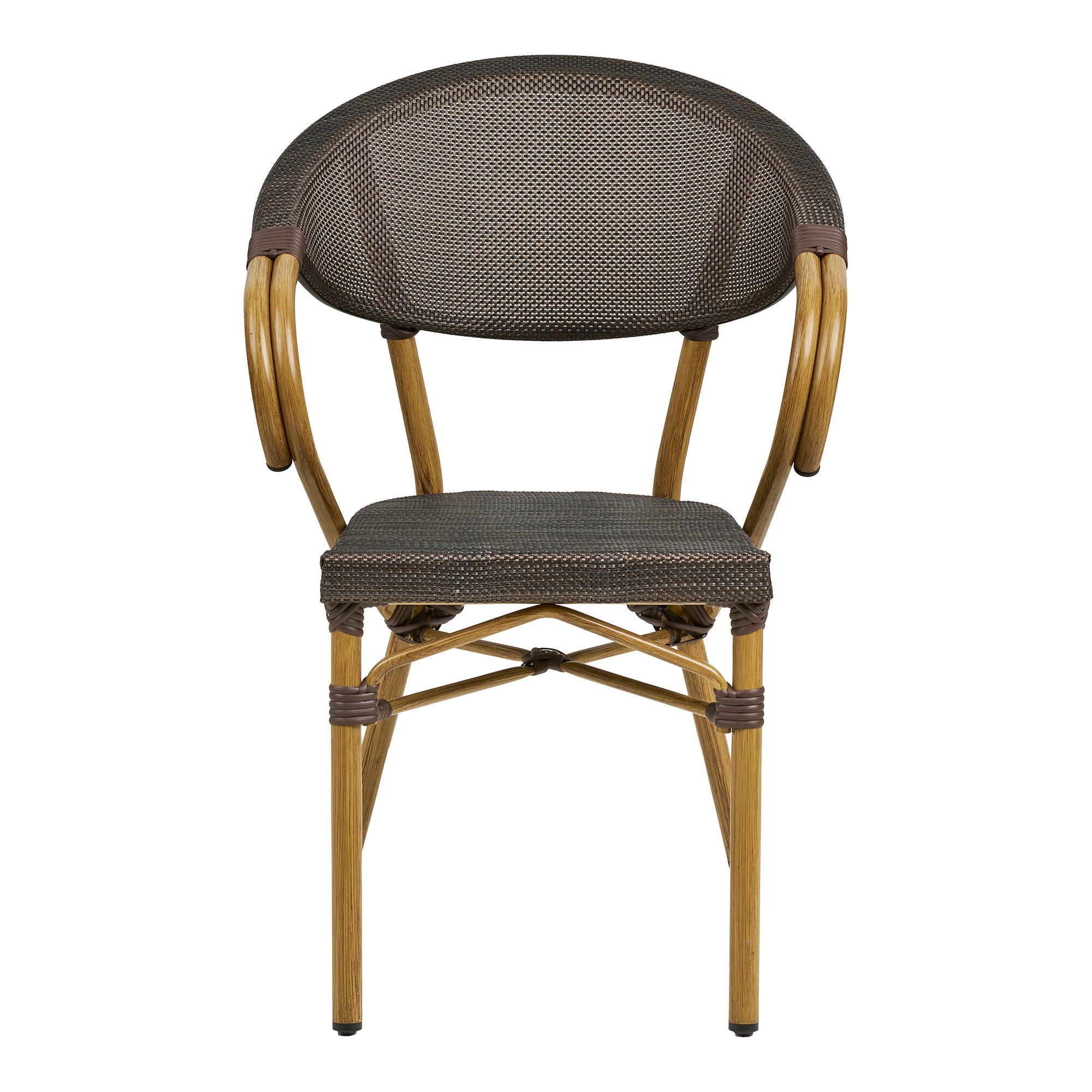 Cadeira de mesa de jantar Calda - cadeira de mesa de jantar, alumínio/têxteis, marrom escuro, look de bambu pernas