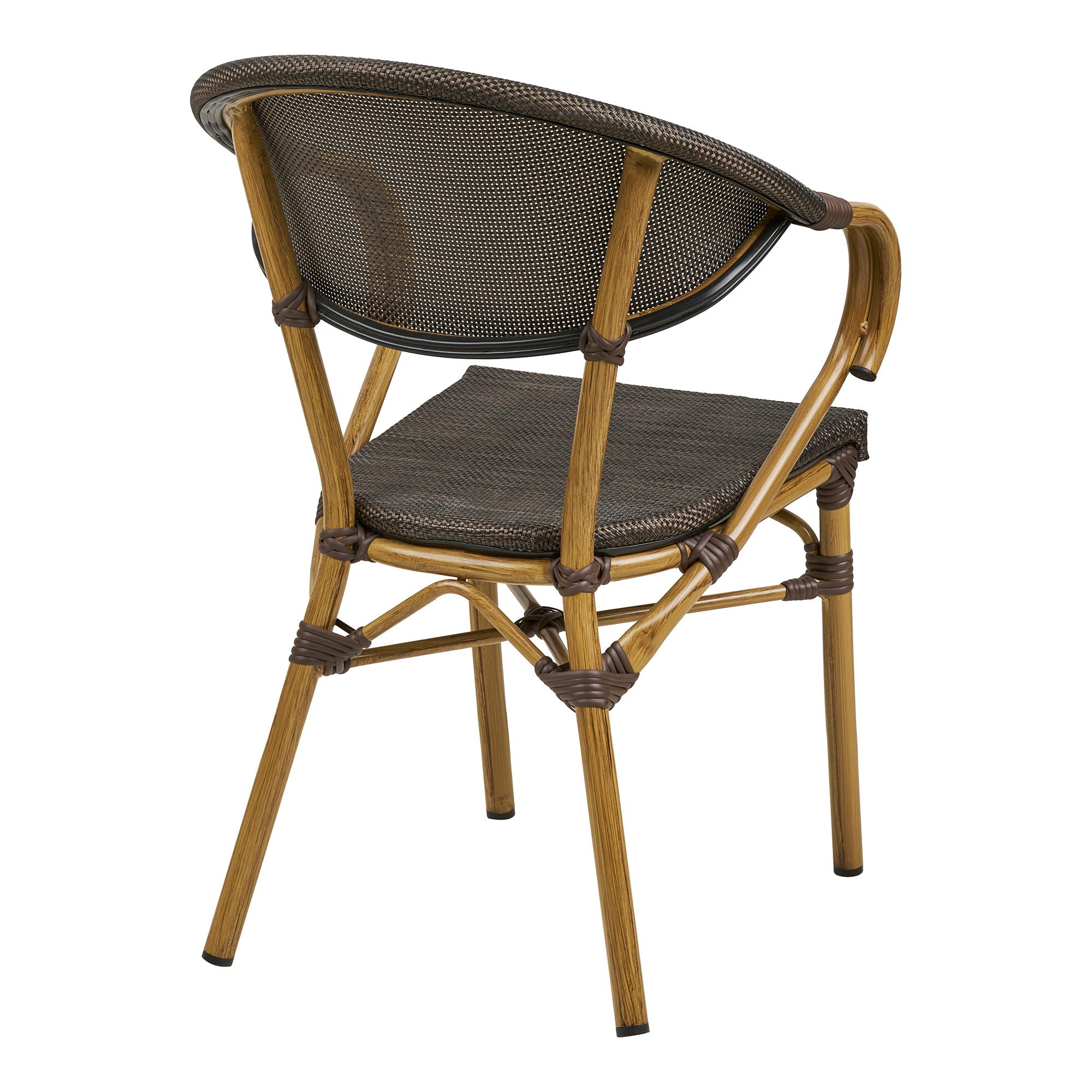 Cadeira de mesa de jantar Calda - cadeira de mesa de jantar, alumínio/têxteis, marrom escuro, look de bambu pernas