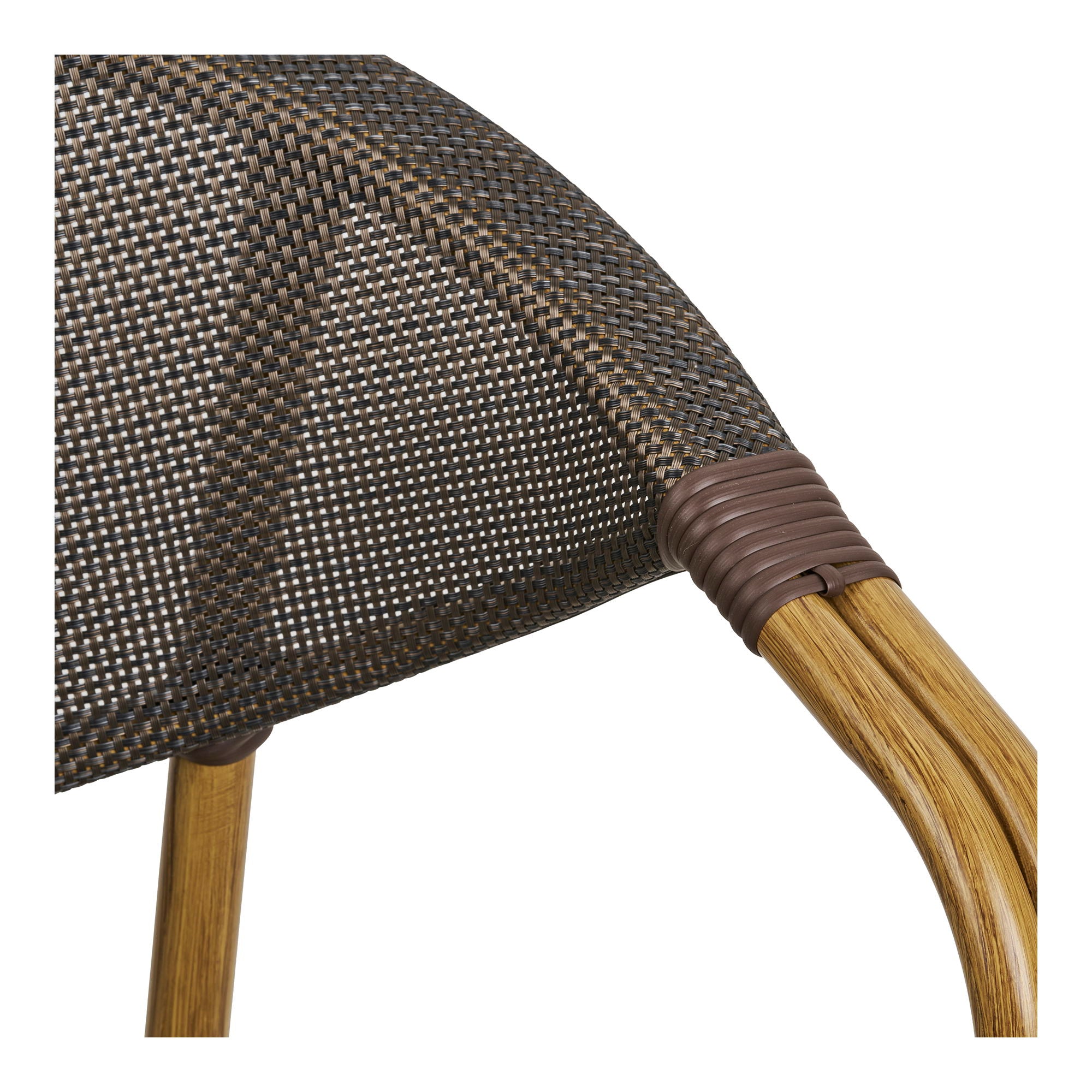 Cadeira de mesa de jantar Calda - cadeira de mesa de jantar, alumínio/têxteis, marrom escuro, look de bambu pernas