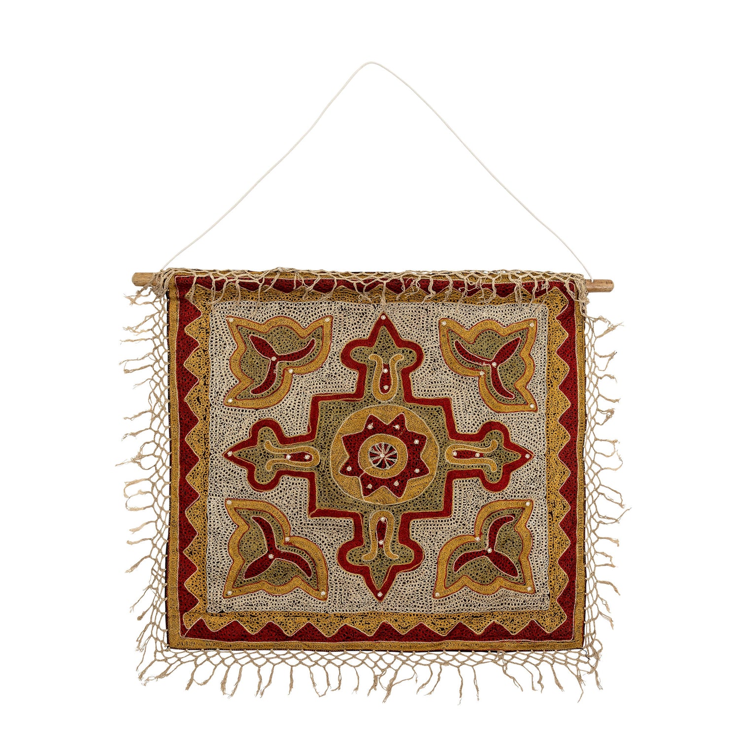 Coleção criativa Decoração de parede Mughal, vermelho, algodão