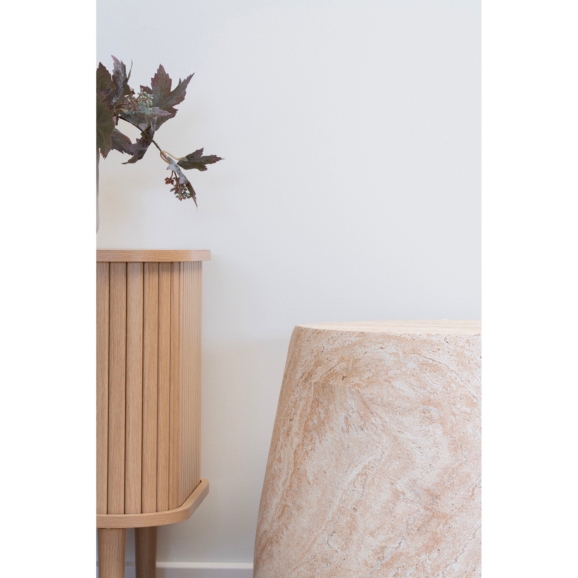Mesa lateral, argila de fibra, natureza<br>Ø47.5x41 cm