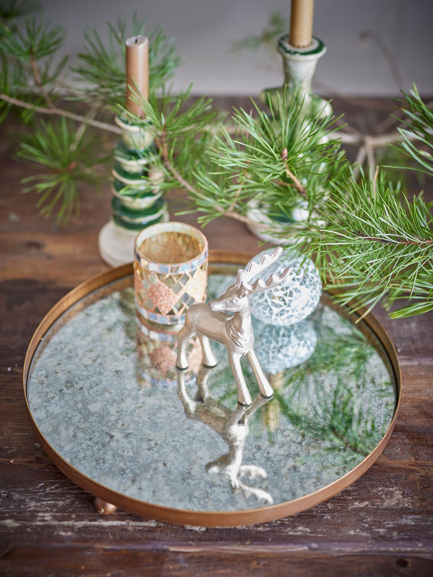 Fad da geleira de Bloomingville, ouro, metal, vidro