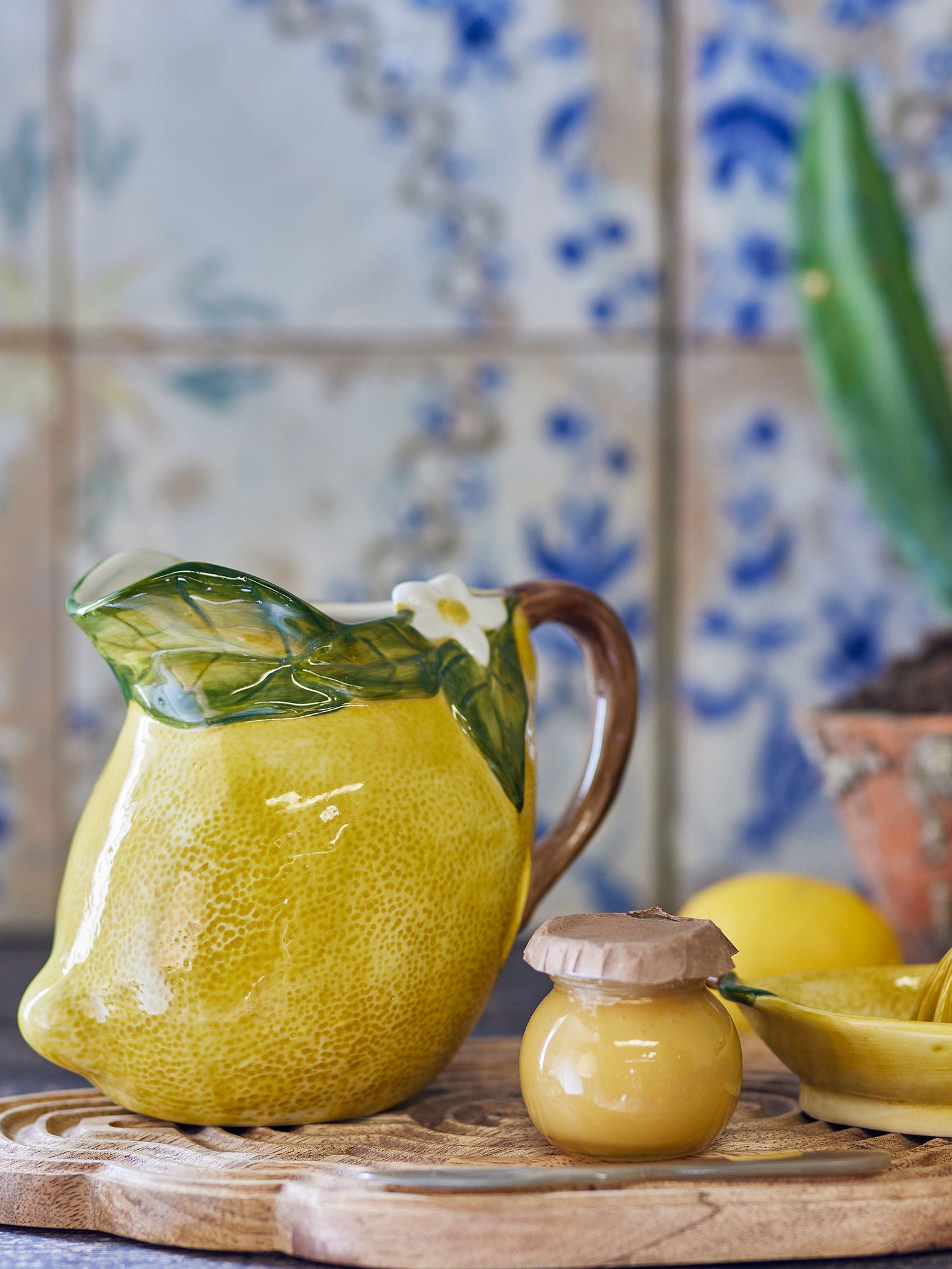 Coleção criativa Limone Pitcher, amarelo, grés