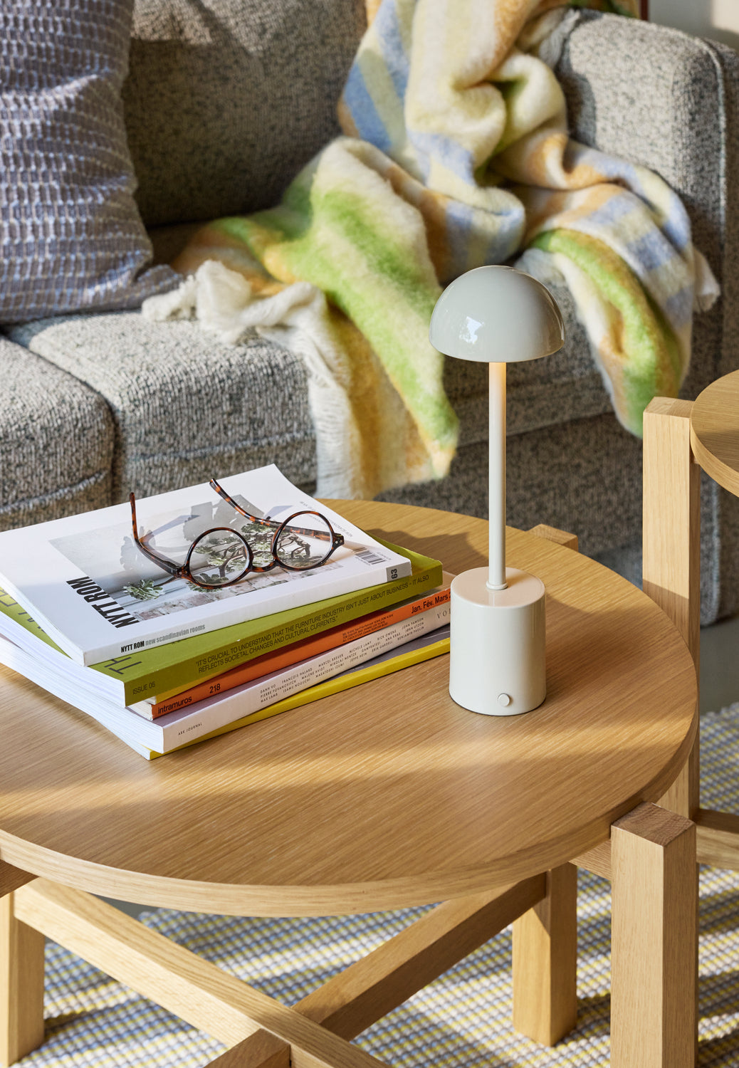 Mesa de Centro Quatro Natural (conjunto de 2) - ø68xh42cm, ø48xh55cm