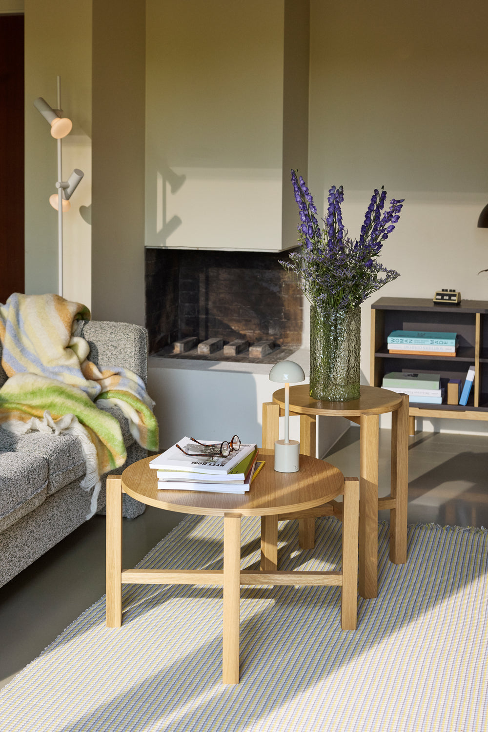 Mesa de Centro Quatro Natural (conjunto de 2) - ø68xh42cm, ø48xh55cm