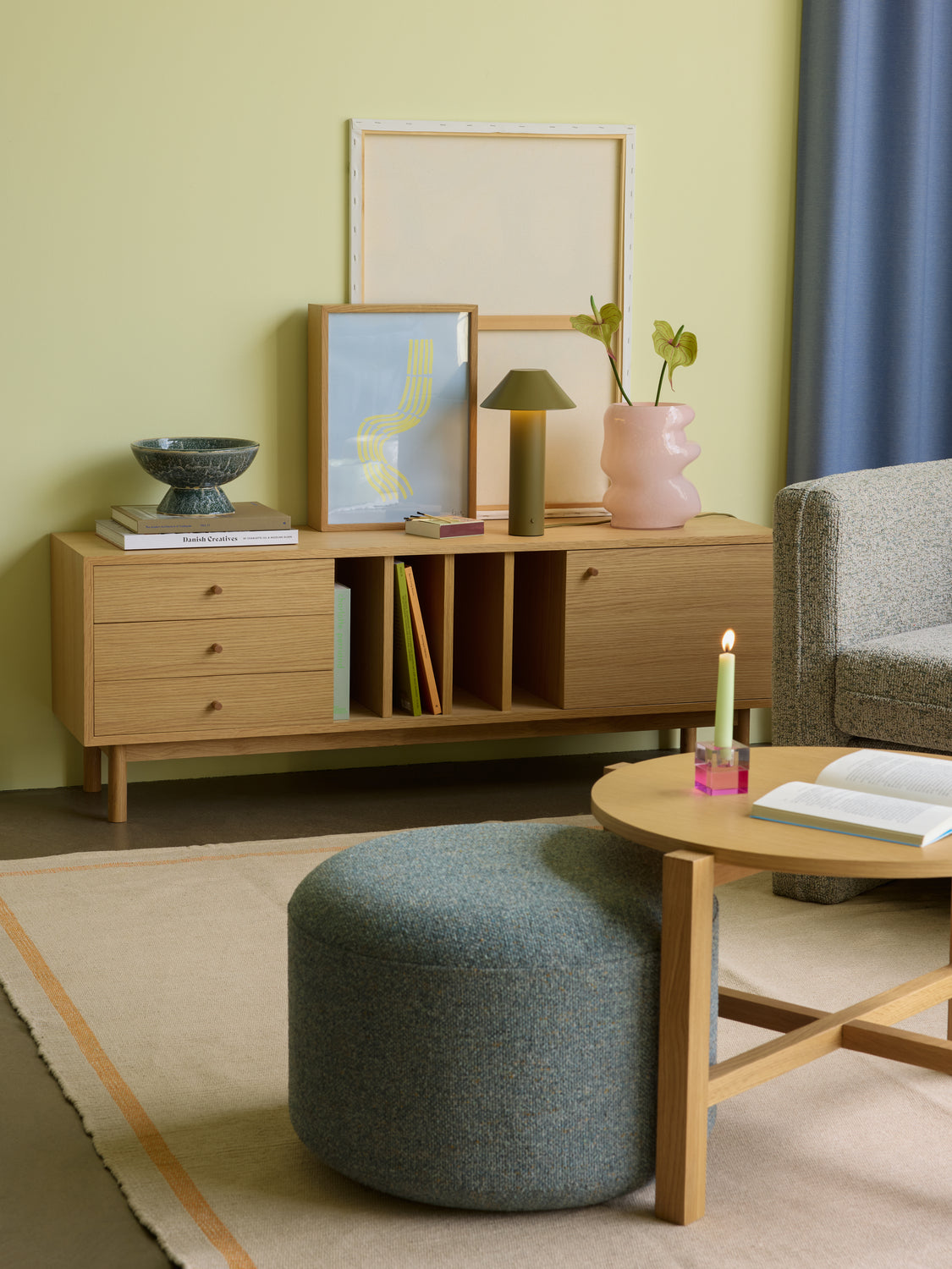 Mesa de Centro Quatro Natural (conjunto de 2) - ø68xh42cm, ø48xh55cm