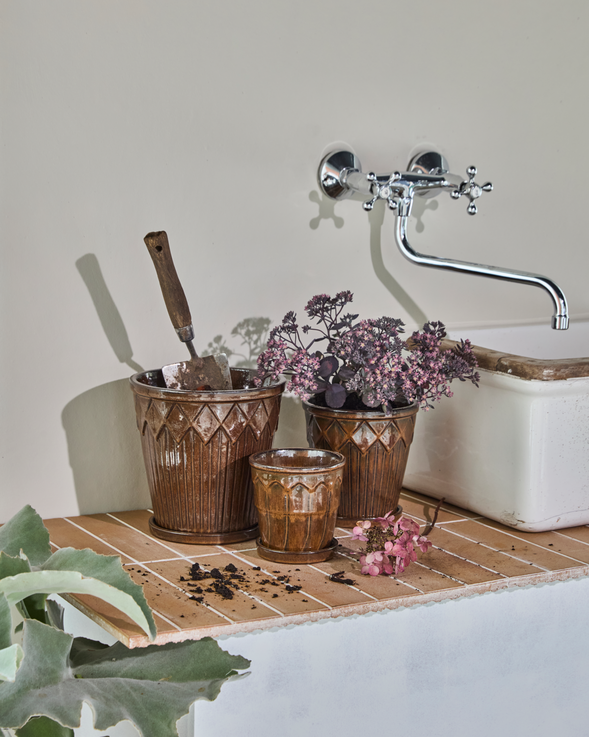 Vaso de flores, HDCora, marrom