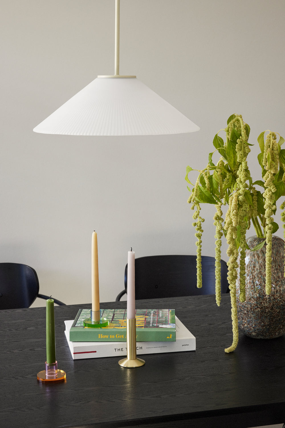 Pendente Sólido Branco/Areia - ø44xh34cm, E27