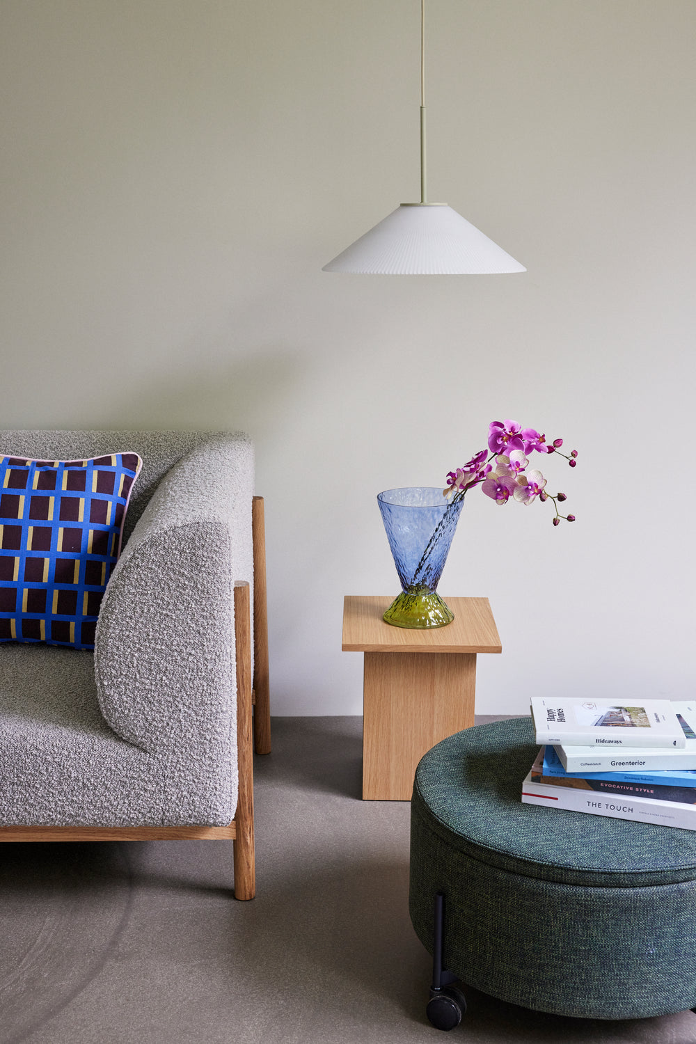 Pendente Sólido Branco/Areia - ø44xh34cm, E27