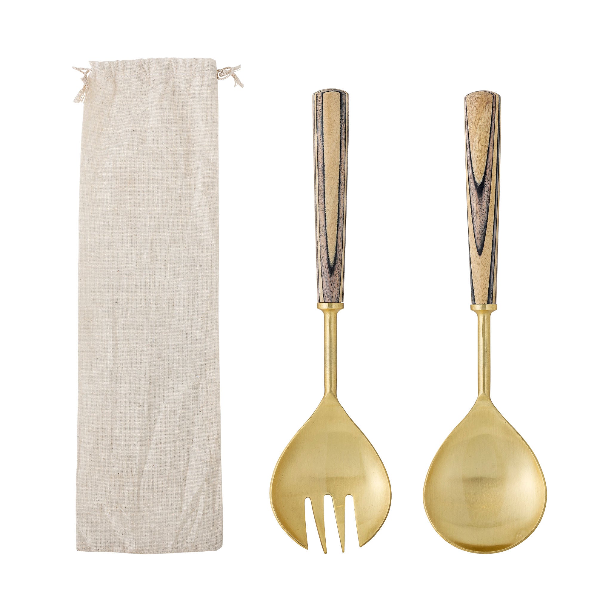 Bloomingville Fumio Salad Conjunto, ouro, aço inoxidável