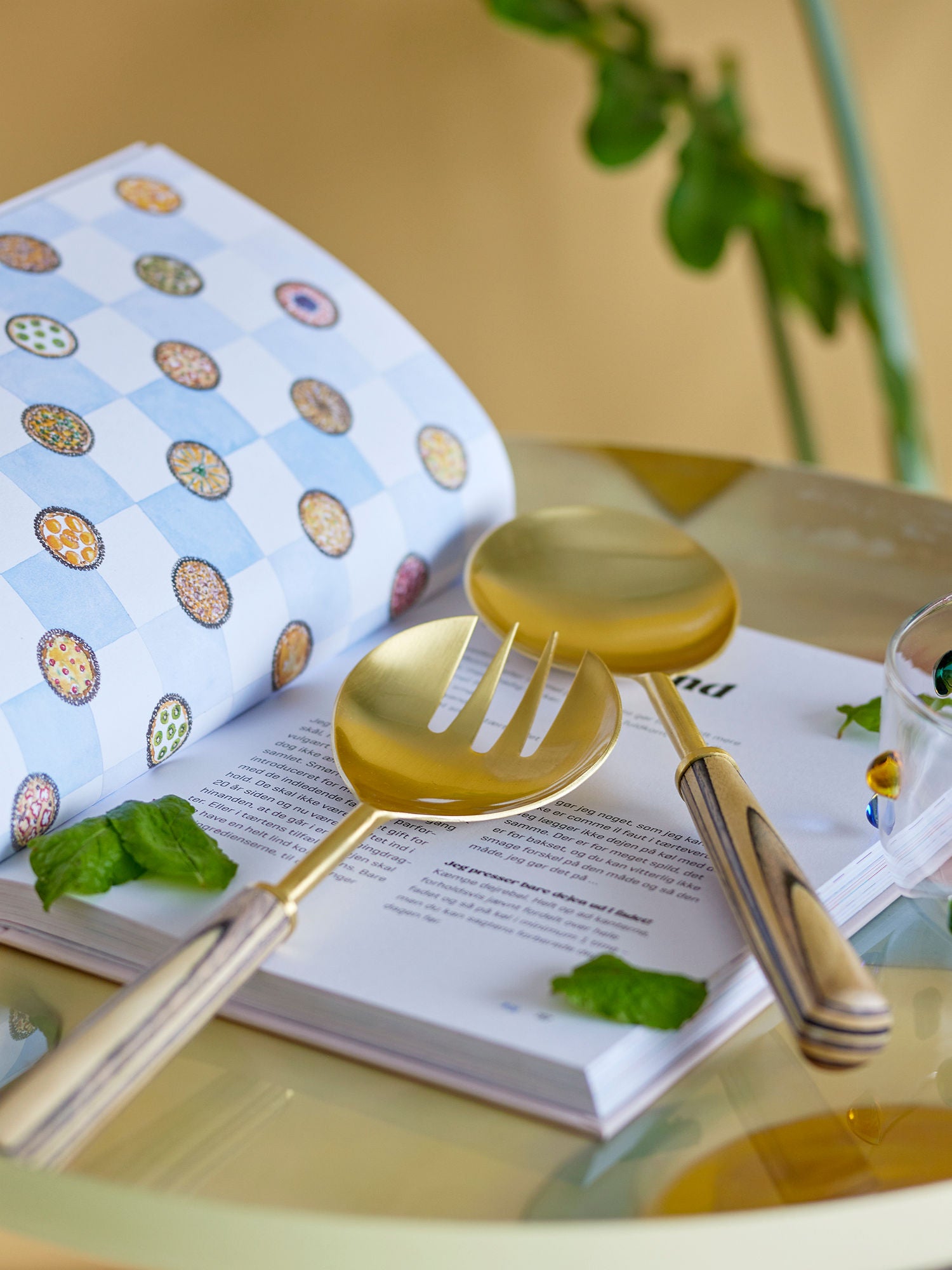 Bloomingville Fumio Salad Conjunto, ouro, aço inoxidável