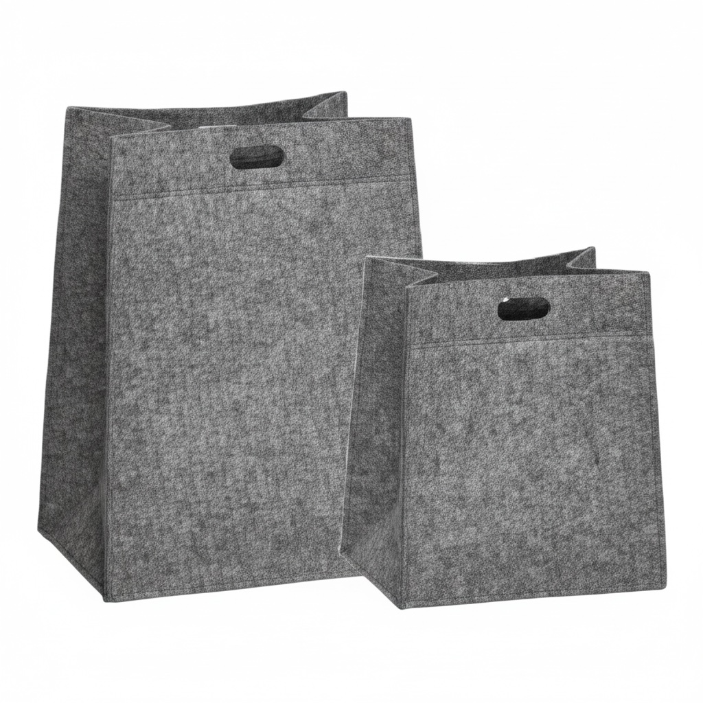 Cesta de feltro da Hubsch conjunto de 2